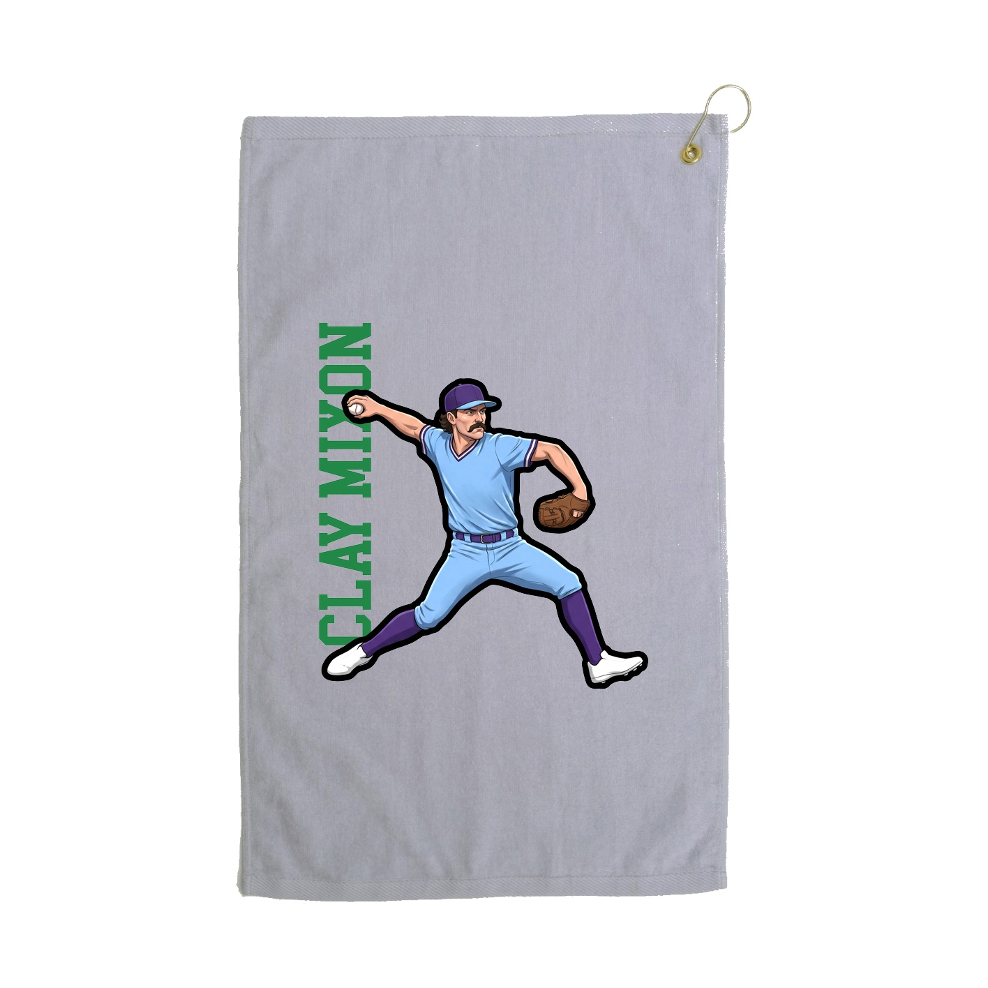Golf Towel — Name Vertical in Grey