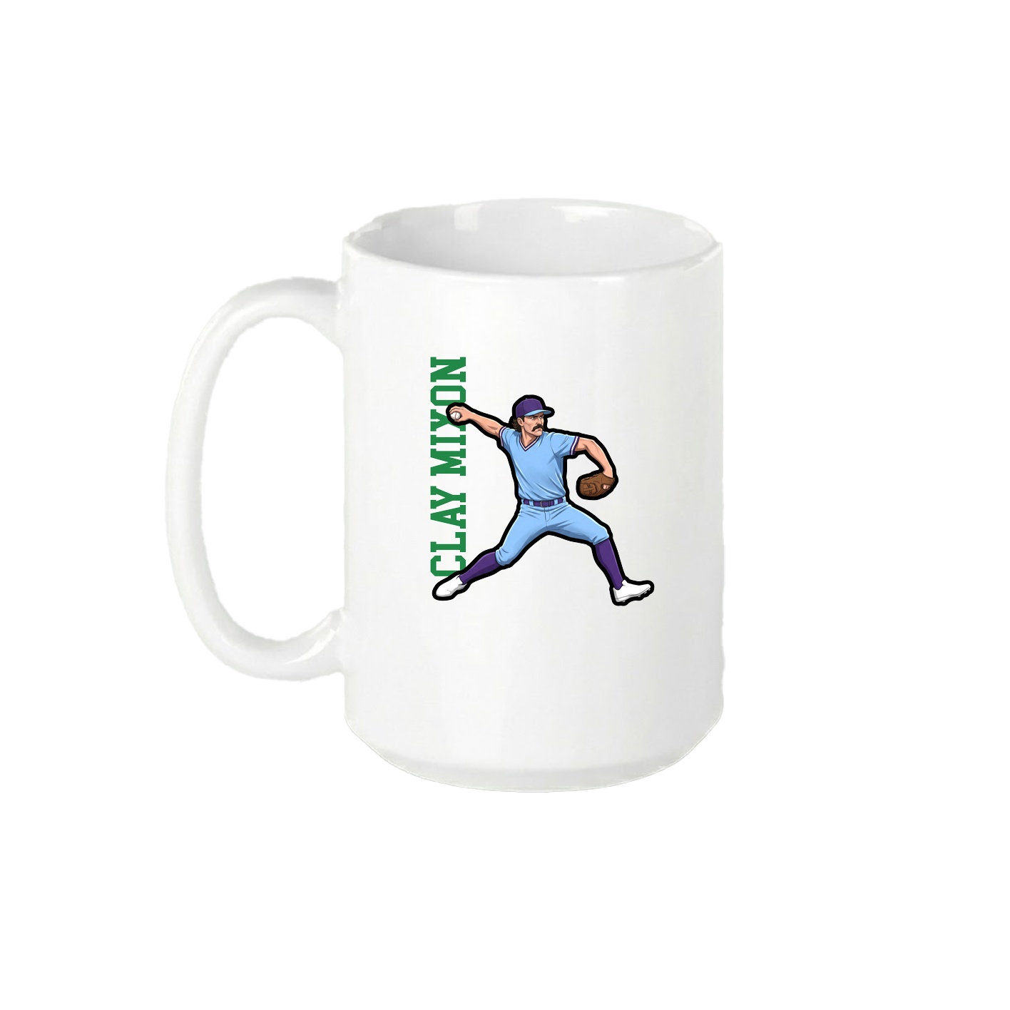 15oz Coffee Mug — Name Vertical in White