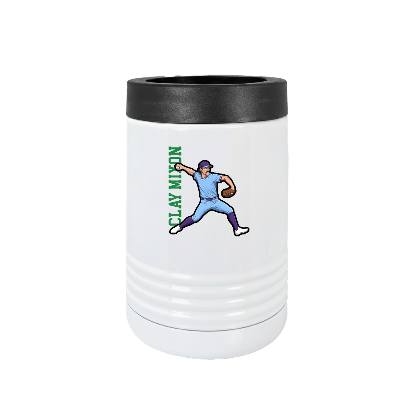 Beverage Holder — Name Vertical in White