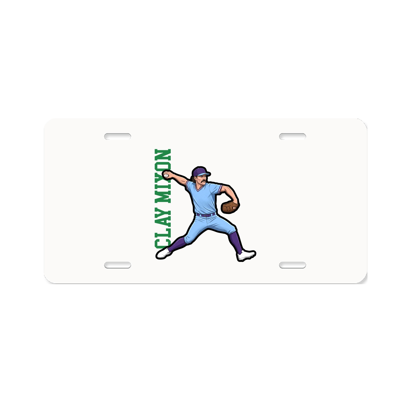 License Plate — Name Vertical in Classic