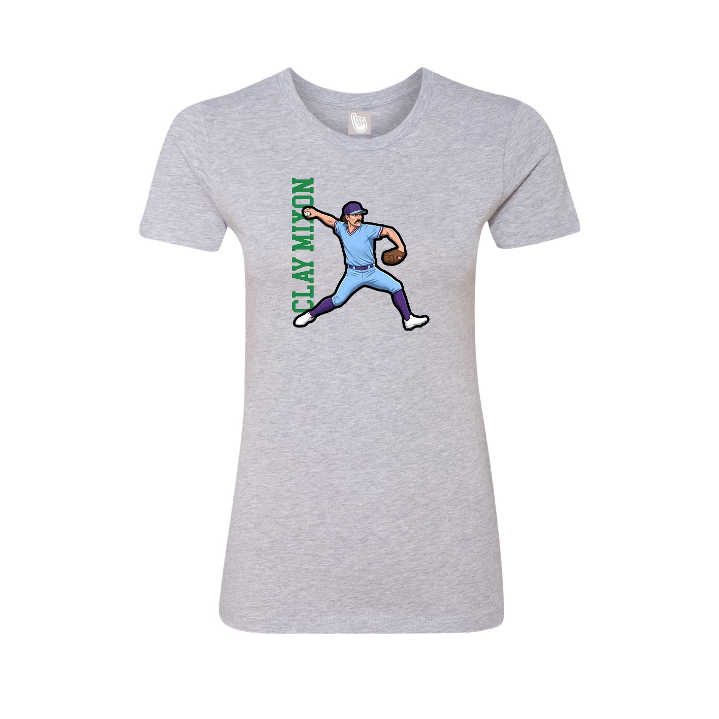 Fitted Women's Tee — Name Vertical in Grey
