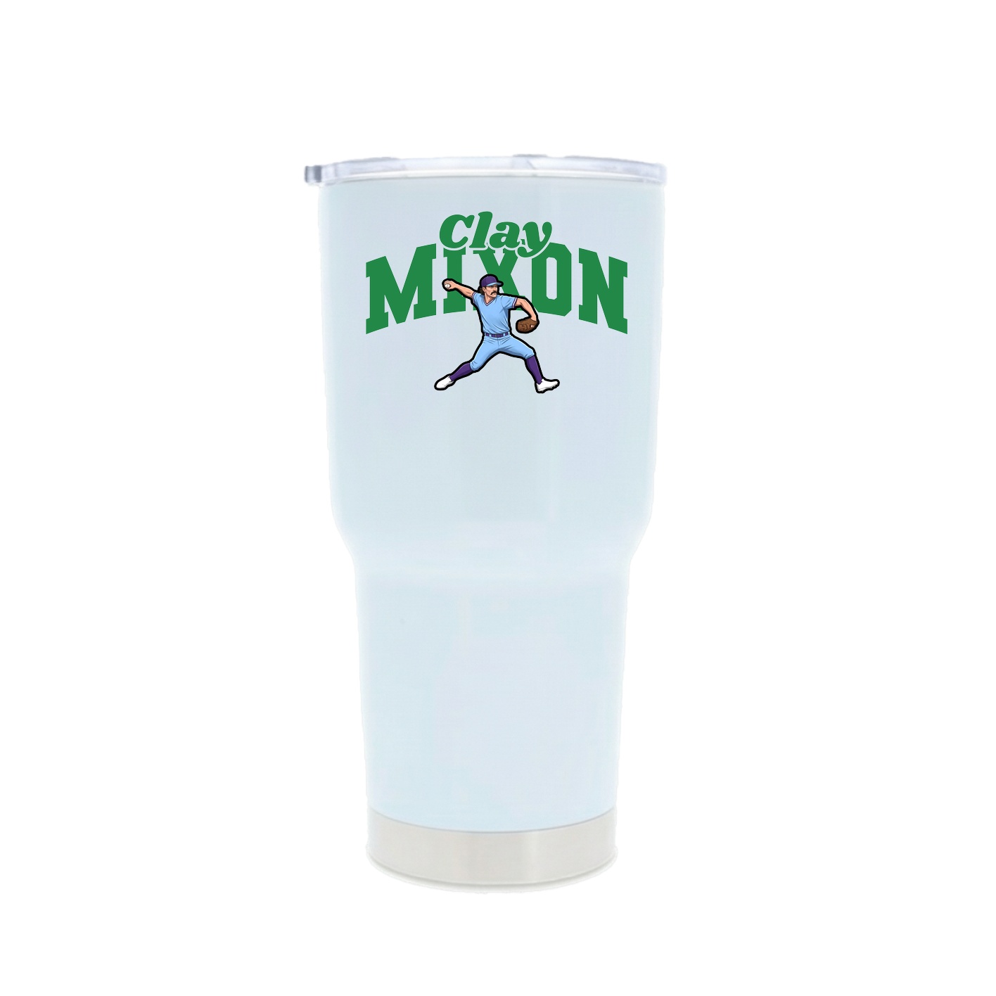 30oz Stainless Steel Tumbler — Signature Arch in White