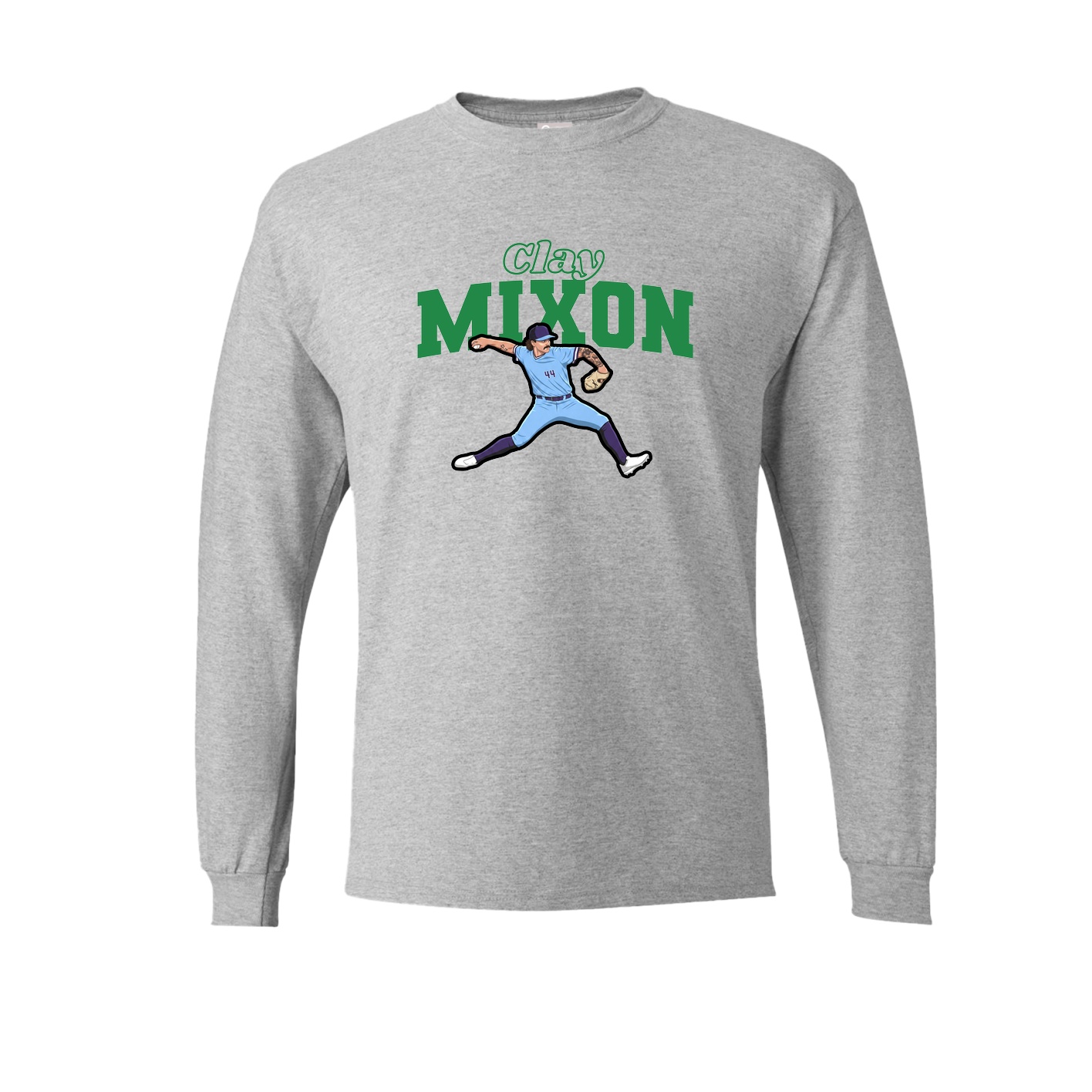Long Sleeve Tee — Name Arch in Grey