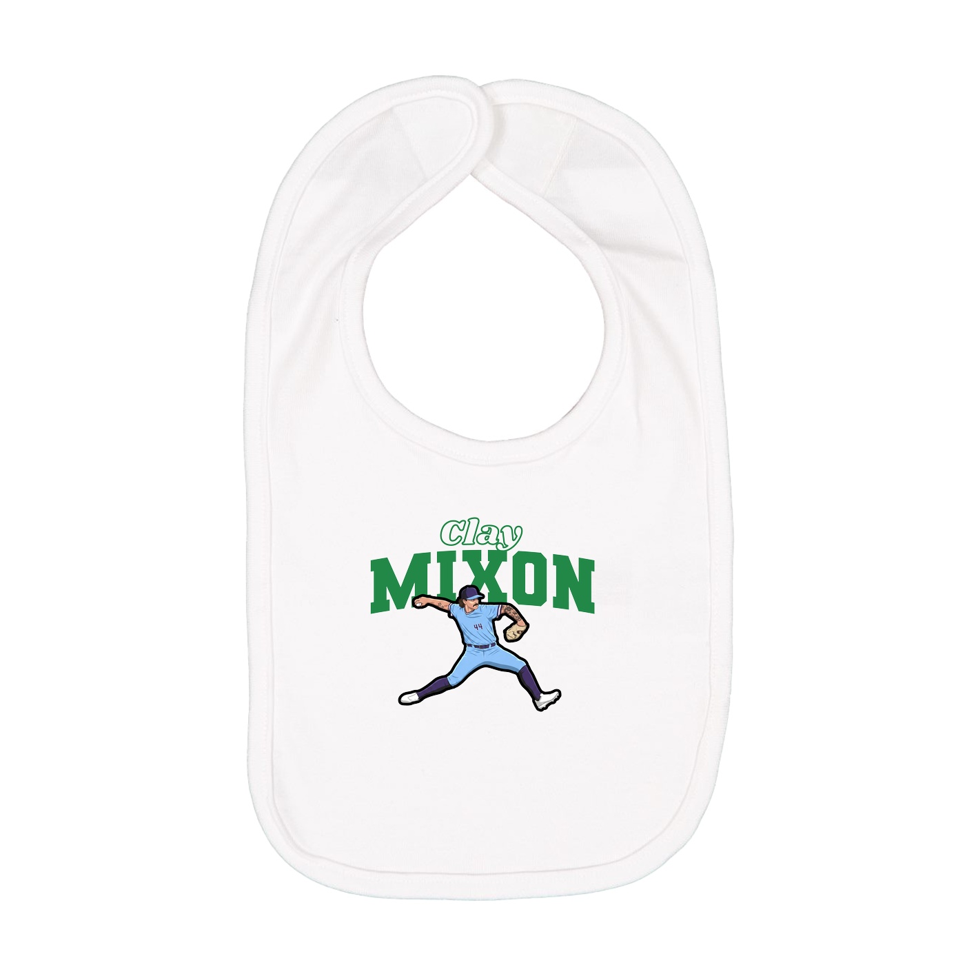 Infant Bib — Name Arch in White