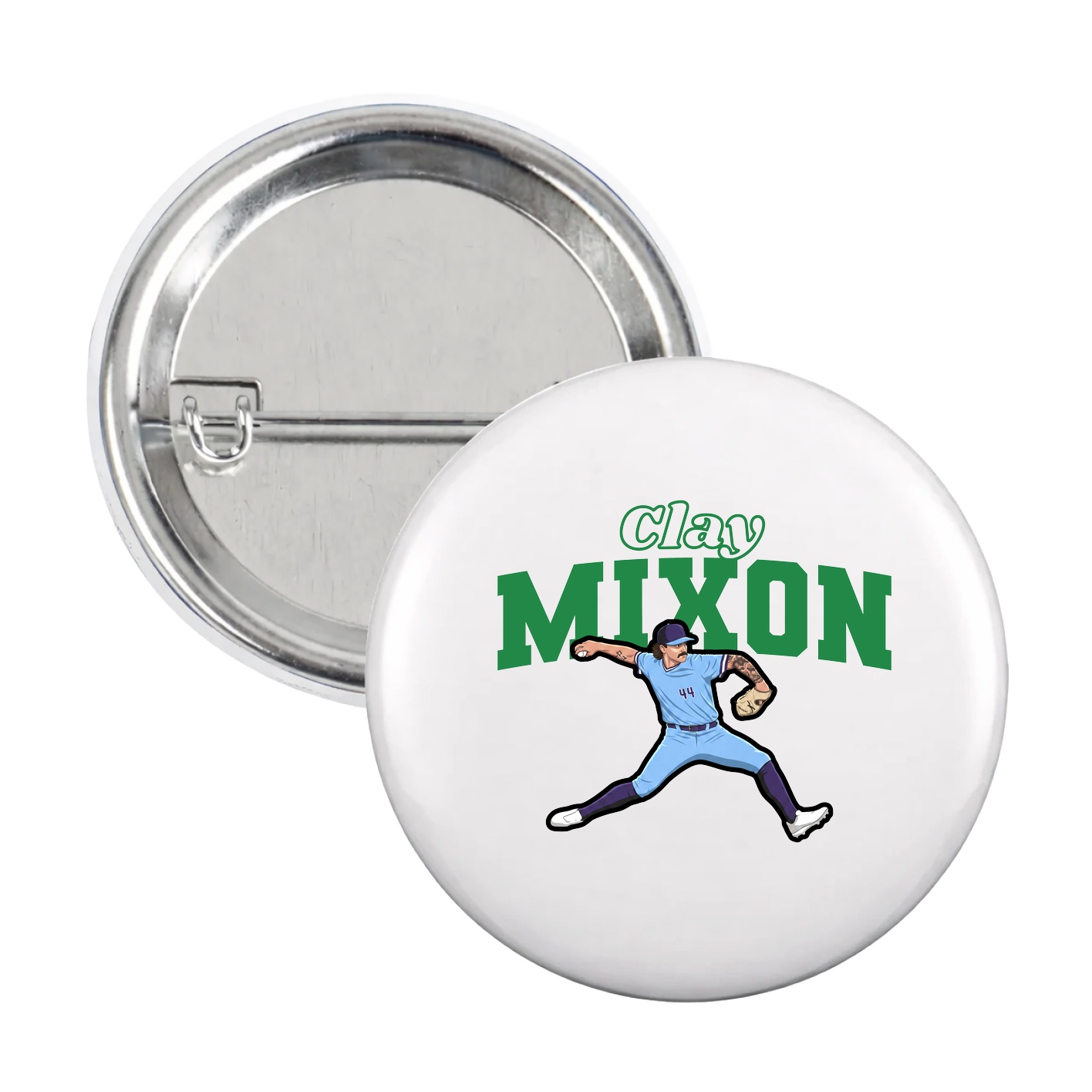 Game Day Button — Name Arch in White