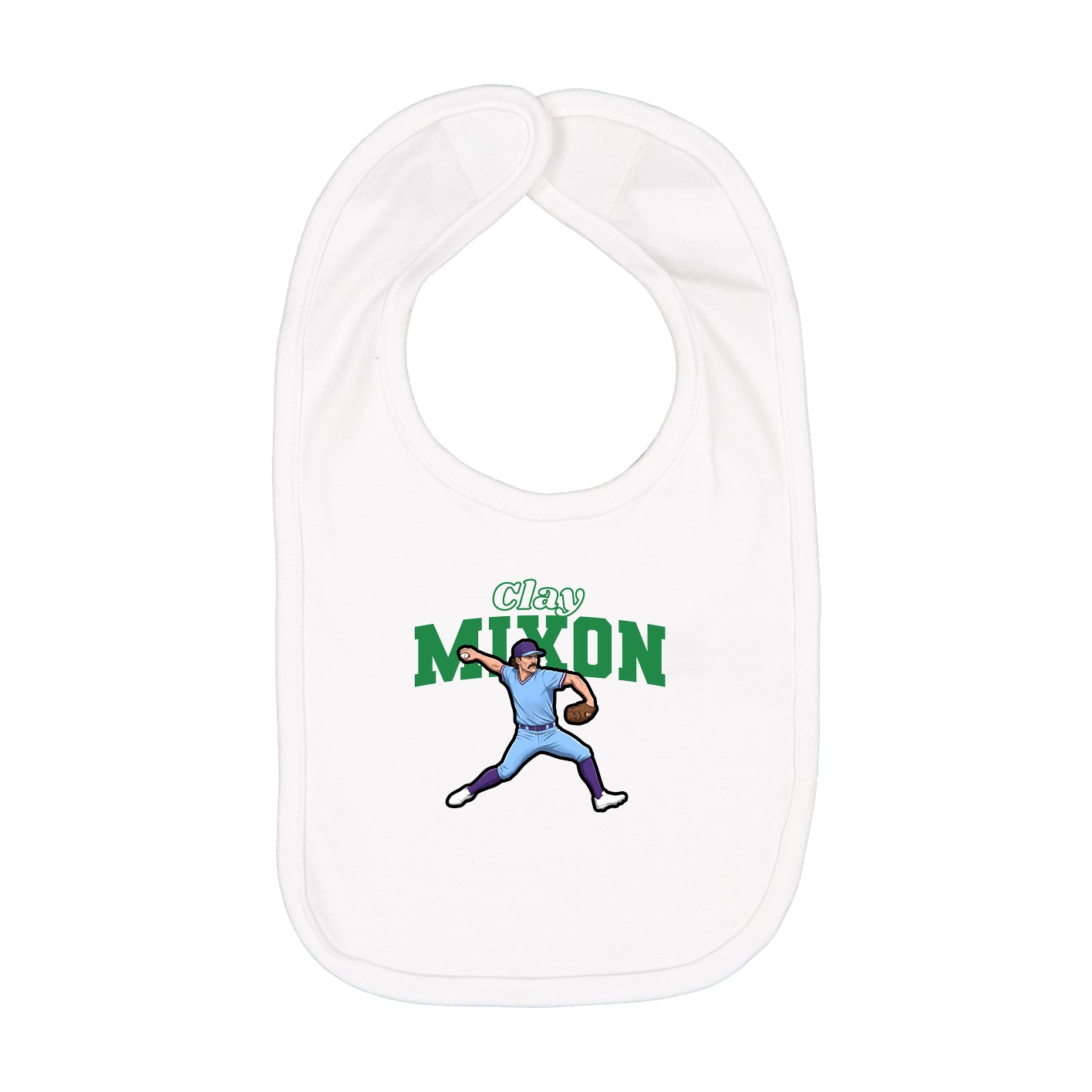 Infant Bib — Name Arch in White