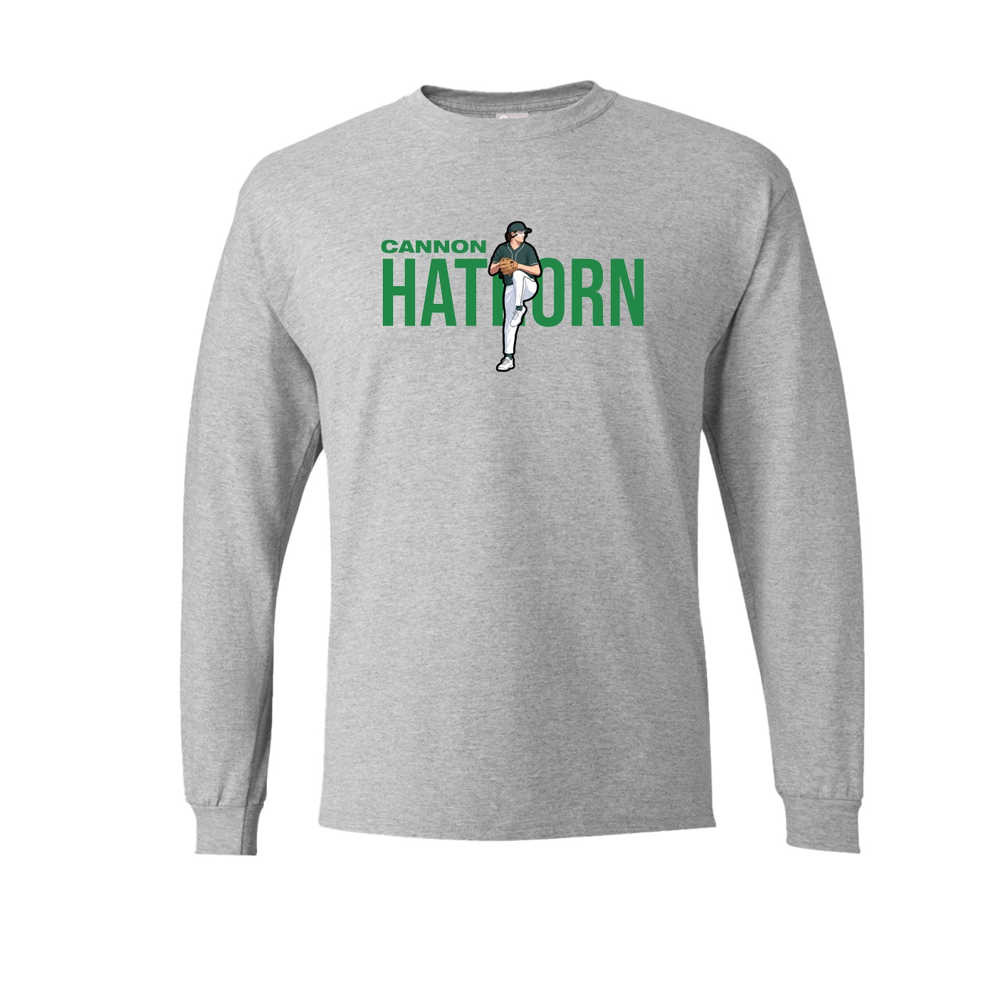 Long Sleeve Tee — Player Name in Grey