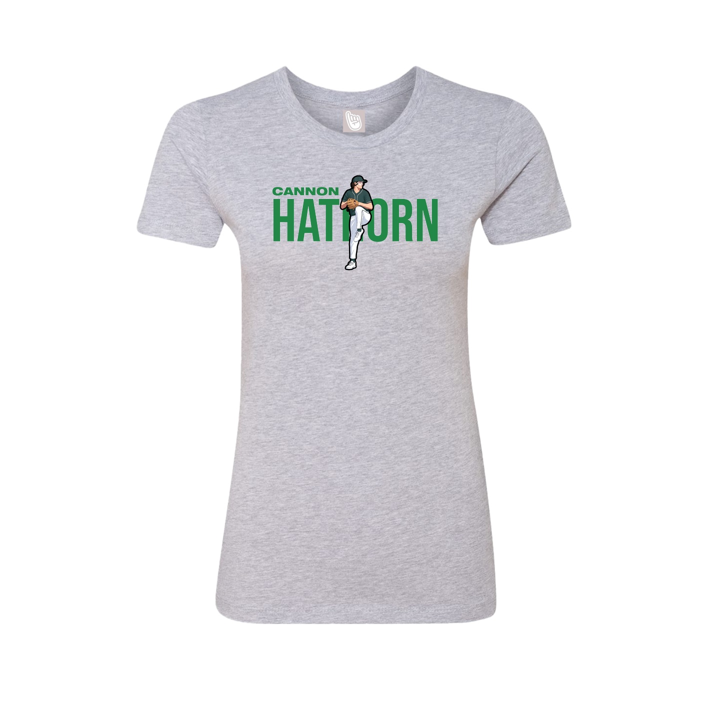 Fitted Women's Tee — Player Name in Grey