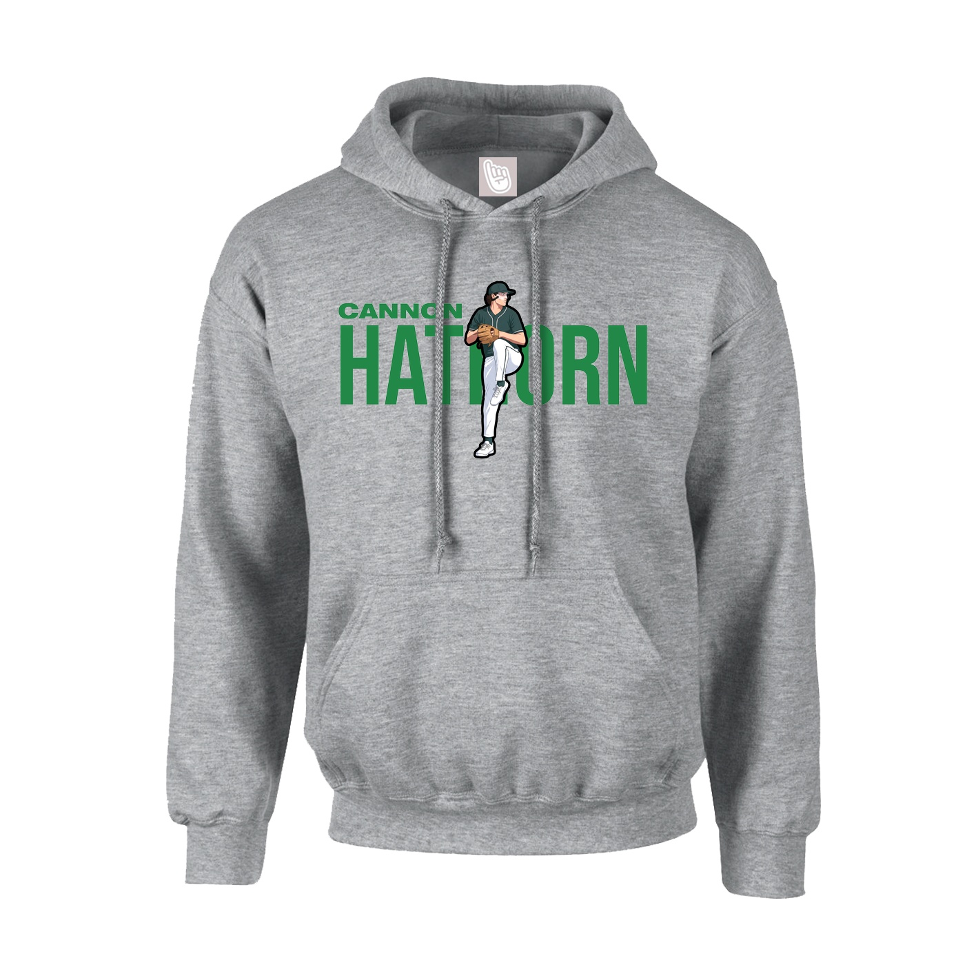 Hoodie — Player Name in Grey
