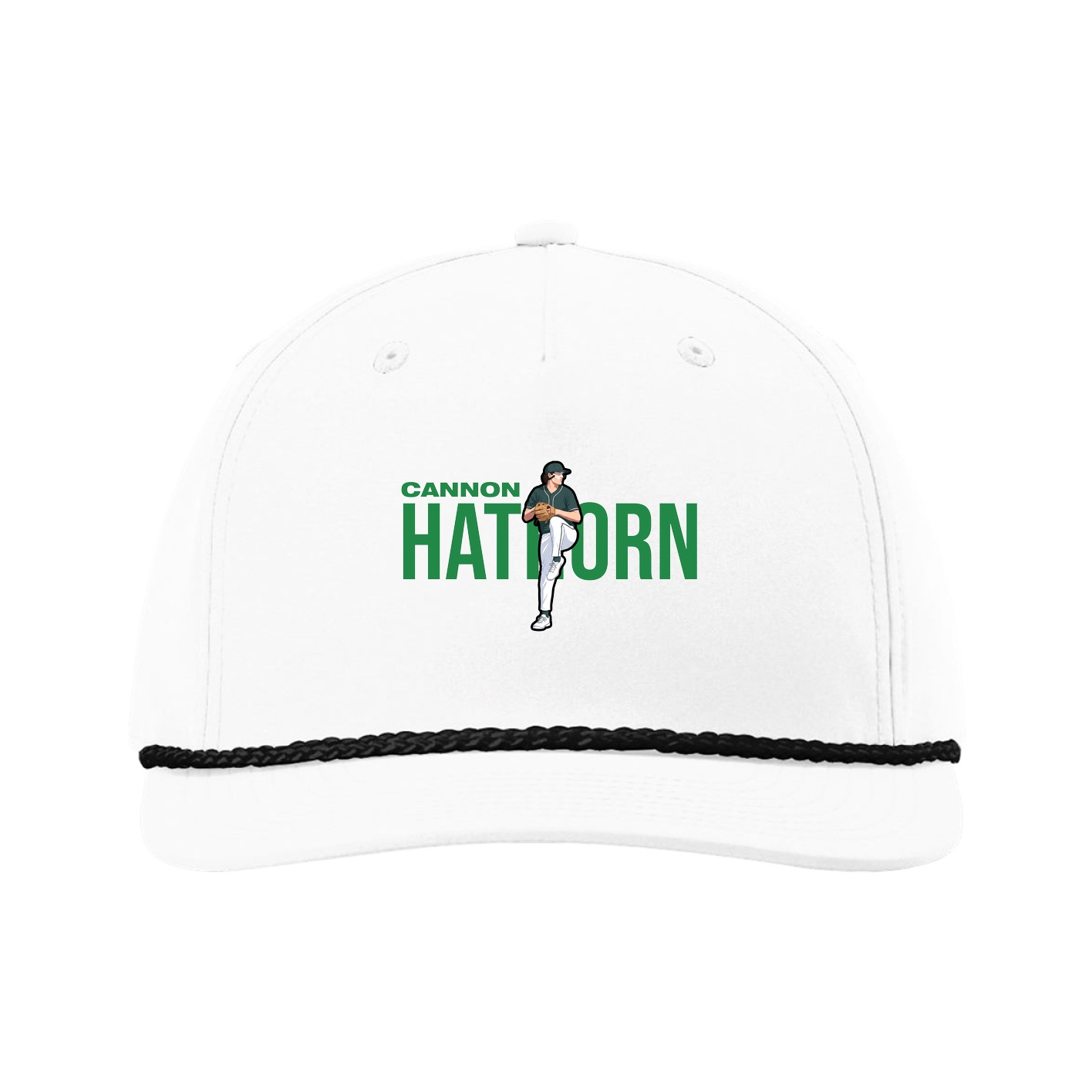 Five-Panel Classic Rope Cap — Player Name in White