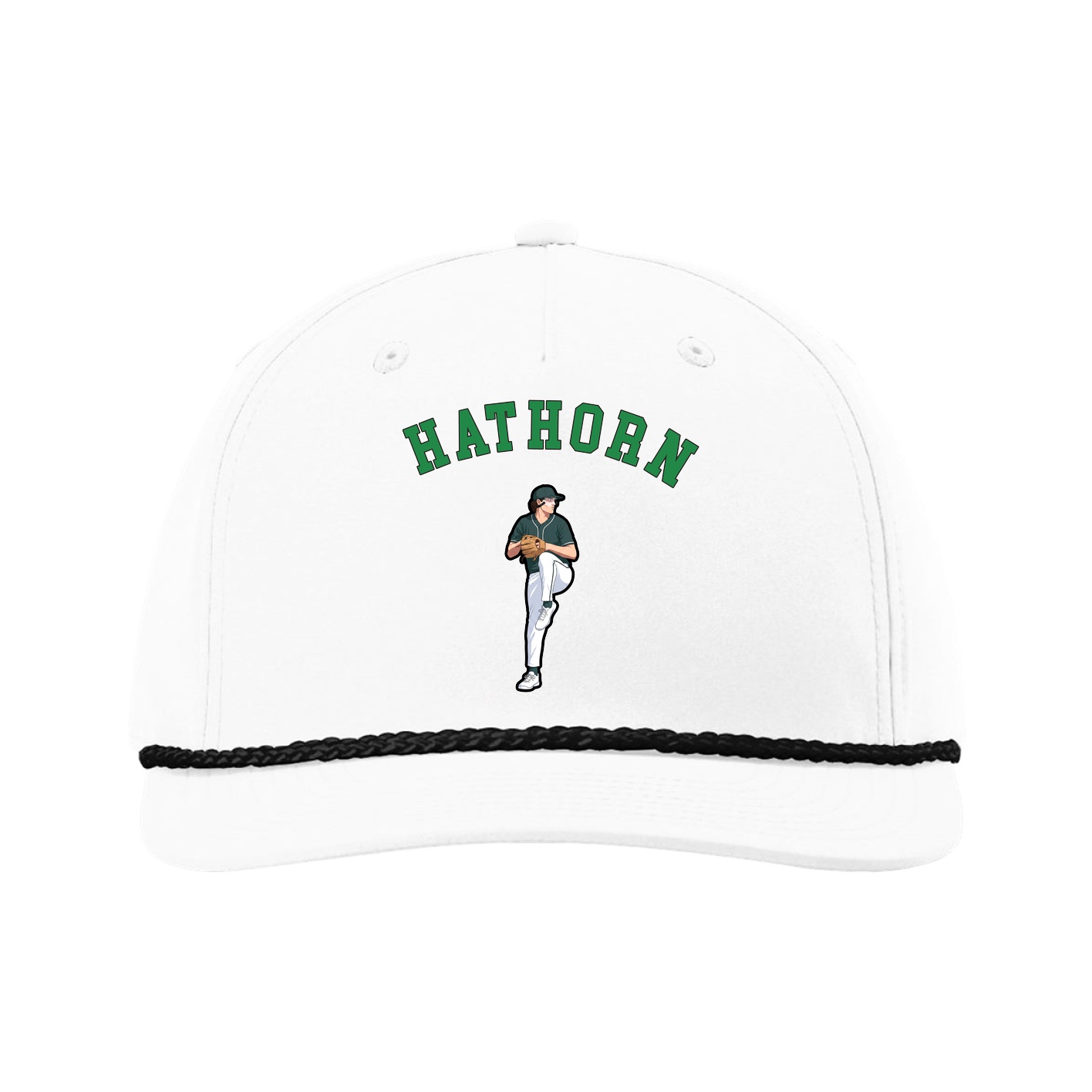 Five-Panel Classic Rope Cap — Shirsey Arch in White