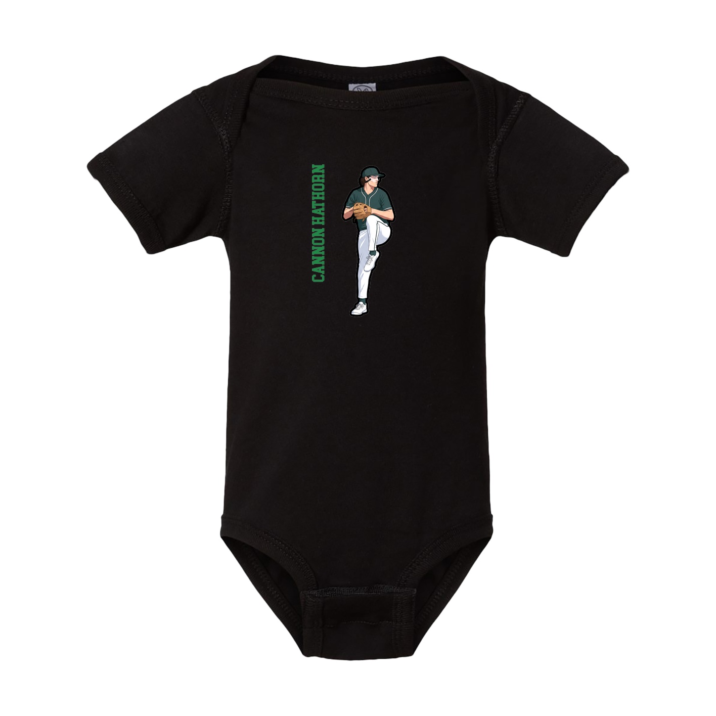 Baby Onesie — Name Vertical in Black