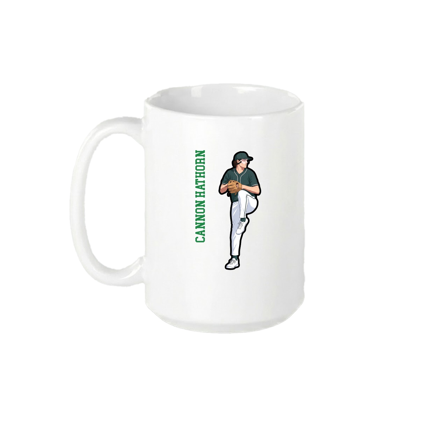 15oz Coffee Mug — Name Vertical in White