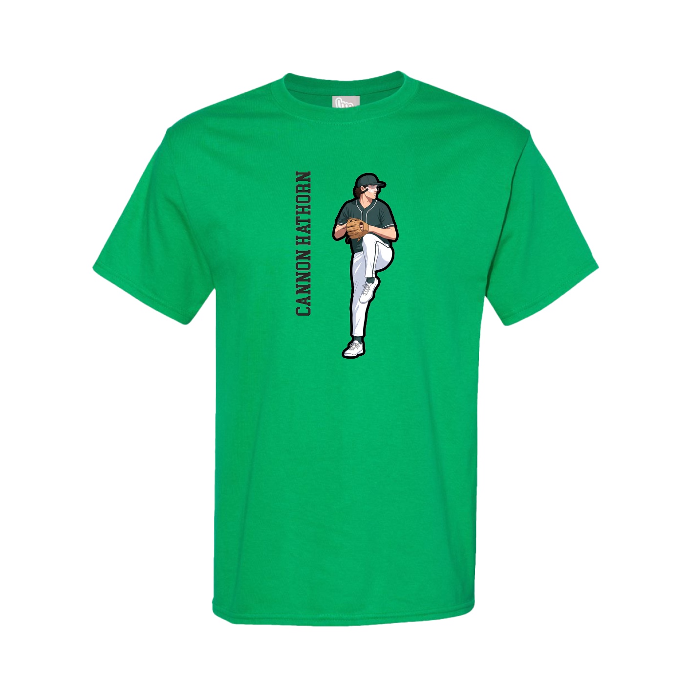 Tee — Name Vertical in Green