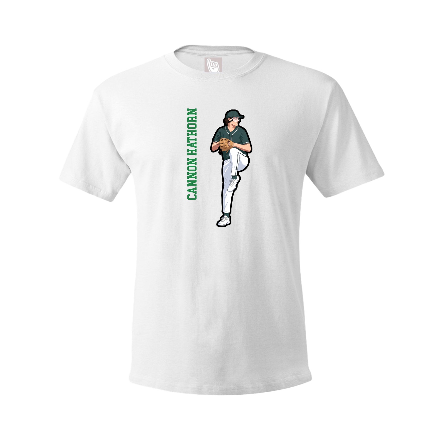 Youth Tee — Name Vertical in White