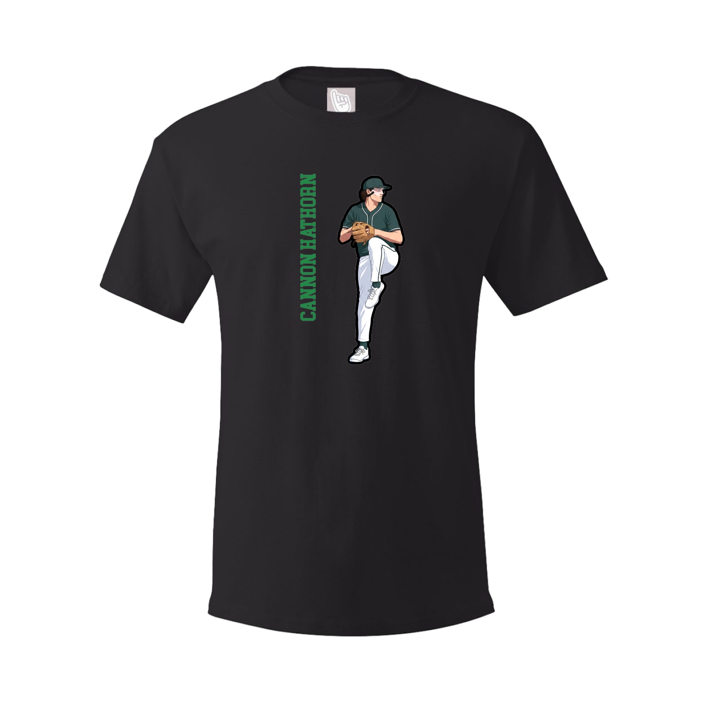 Youth Tee — Name Vertical in Black