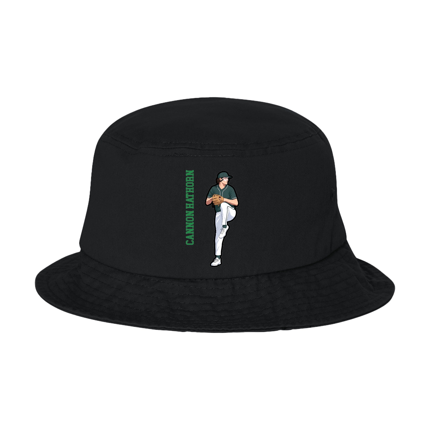 Bucket Cap — Name Vertical in Black