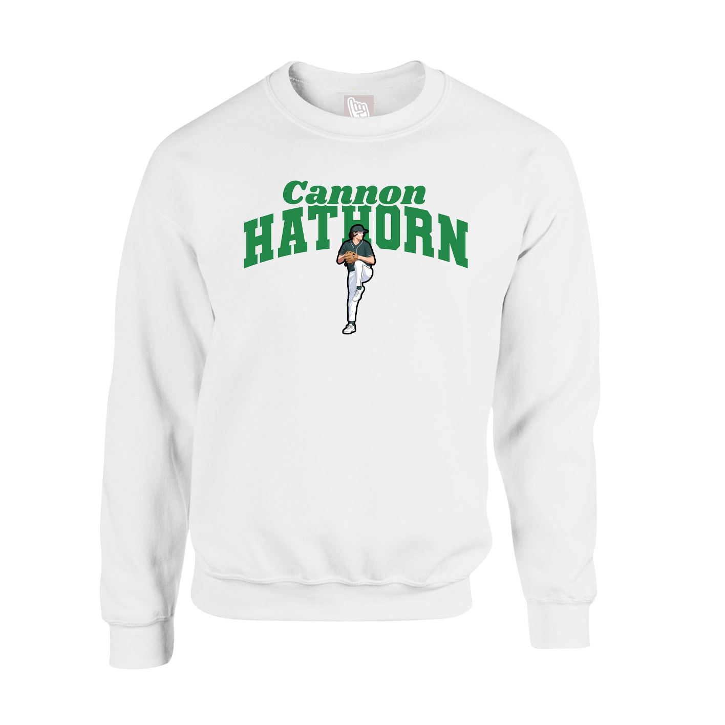 Fleece Crew — Signature Arch in White
