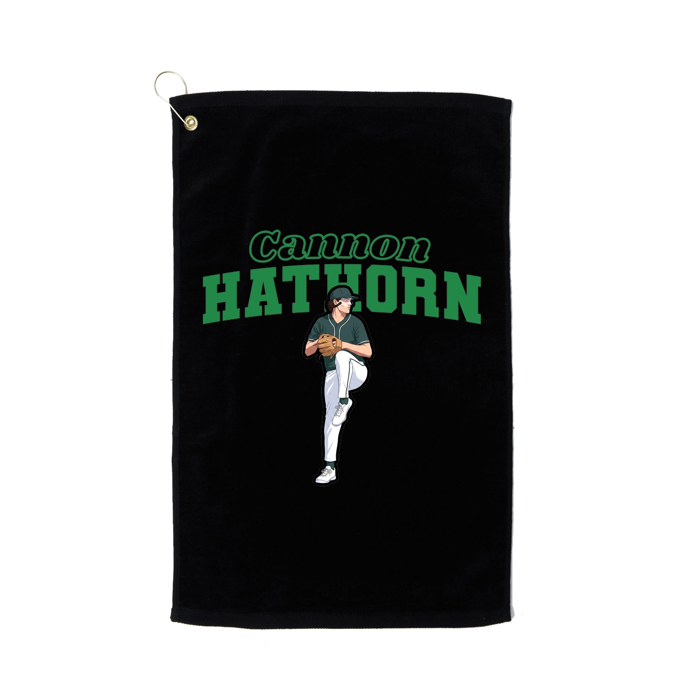 Golf Towel — Name Arch in Black