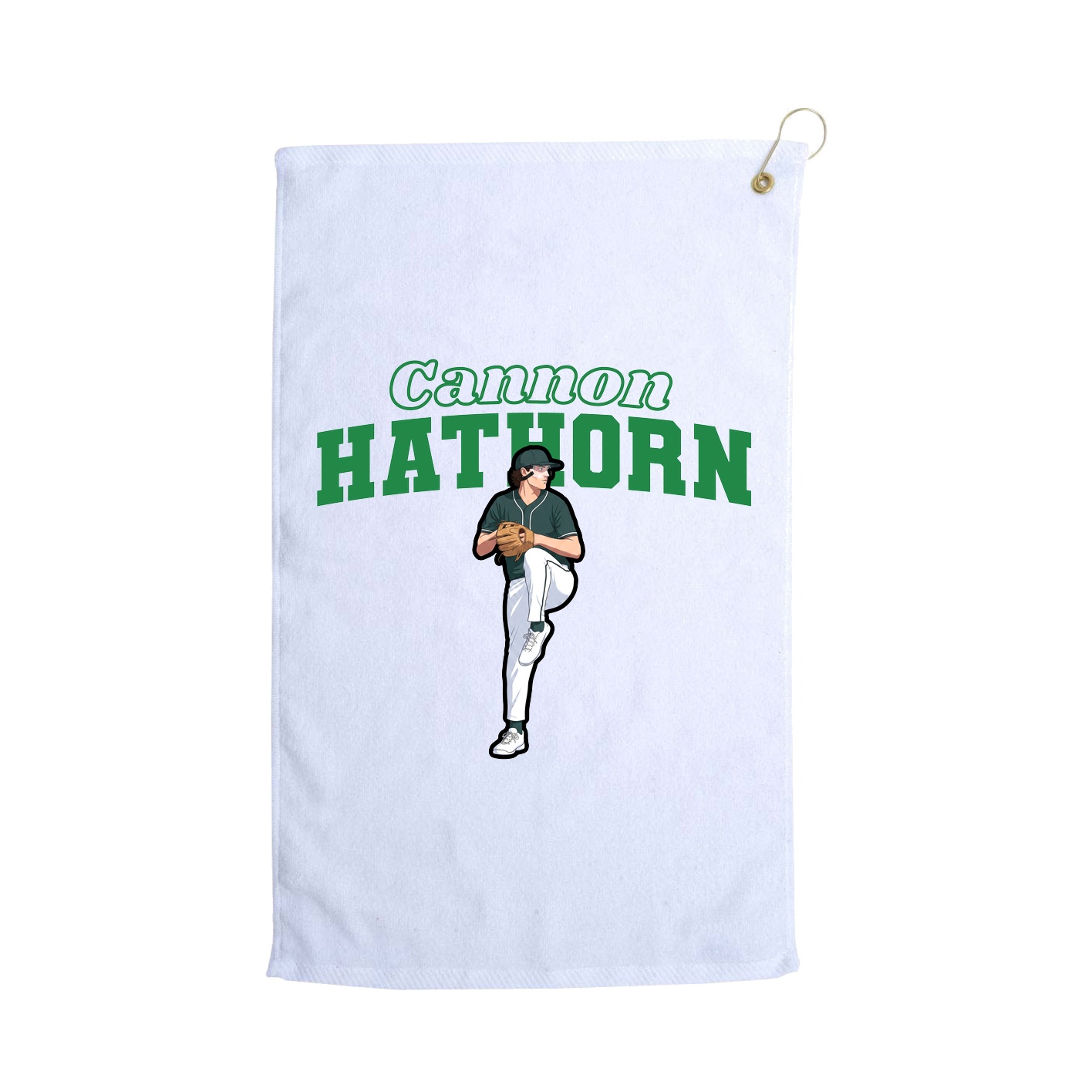 Golf Towel — Name Arch in White