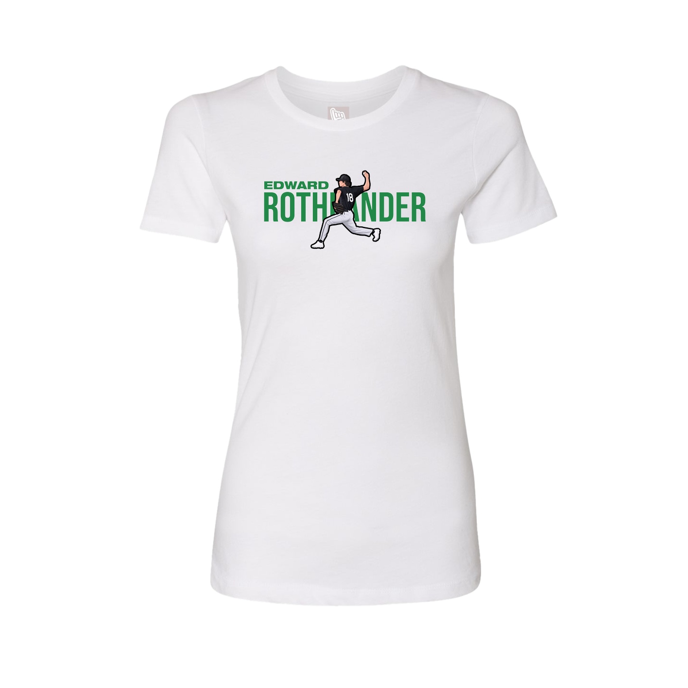 Fitted Women's Tee — Player Name in White