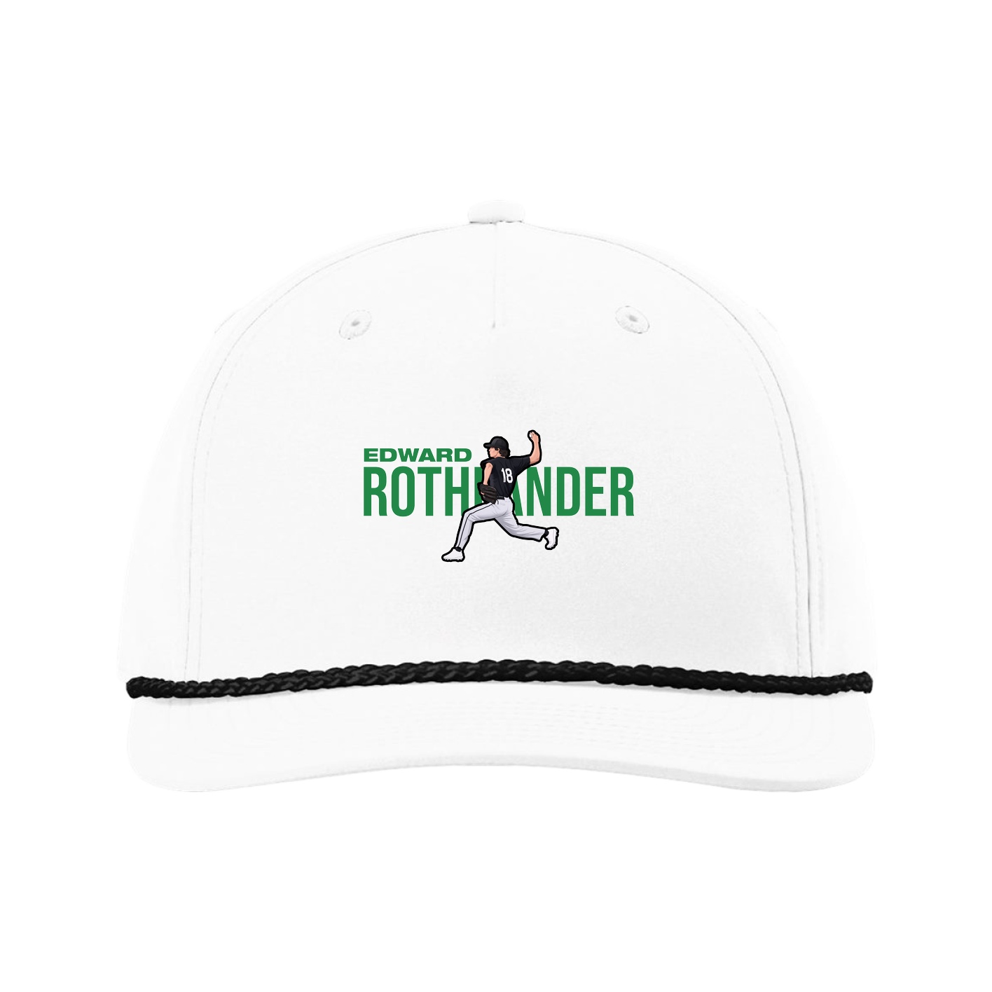 Five-Panel Classic Rope Cap — Player Name in White