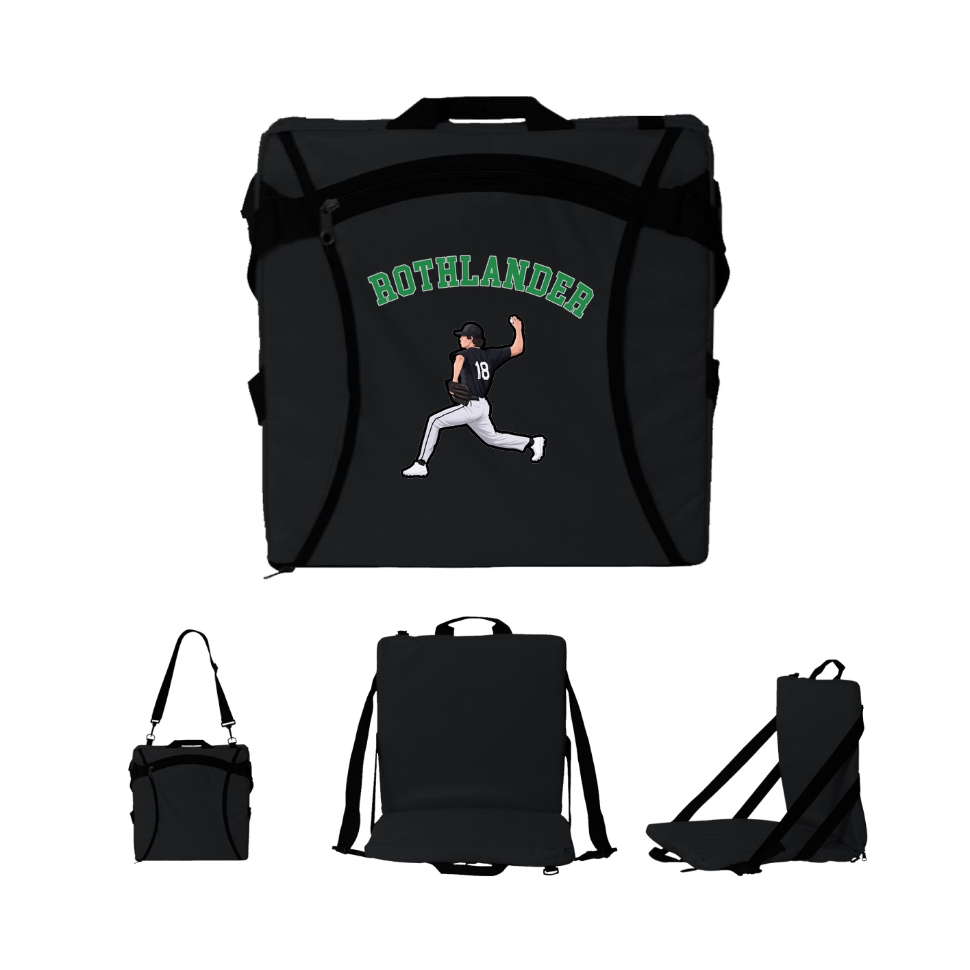 Folding Stadium Seat — Shirsey Arch in Black
