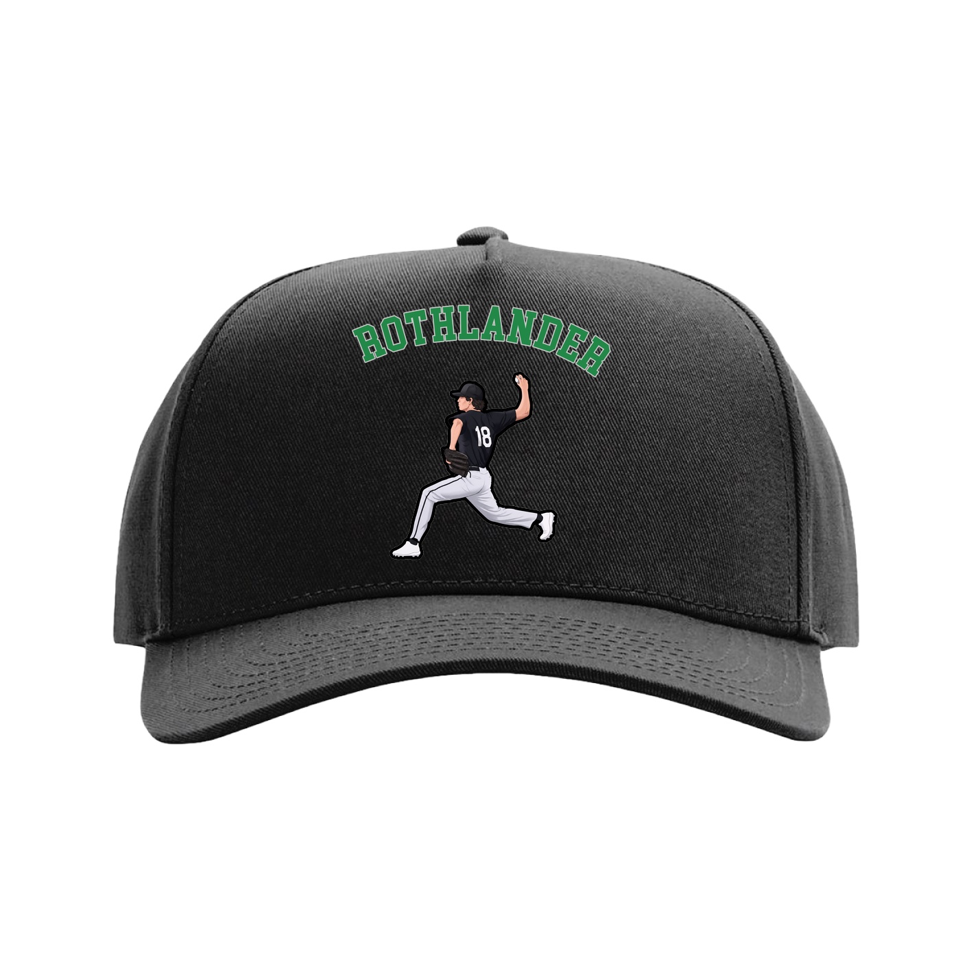 Full Fabric Five-Panel Champ Cap — Shirsey Arch in Black