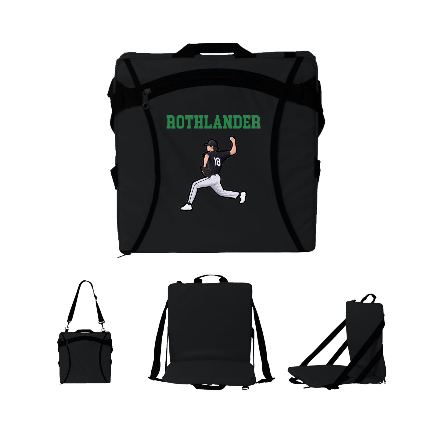 Folding Stadium Seat — Shirsey in Black