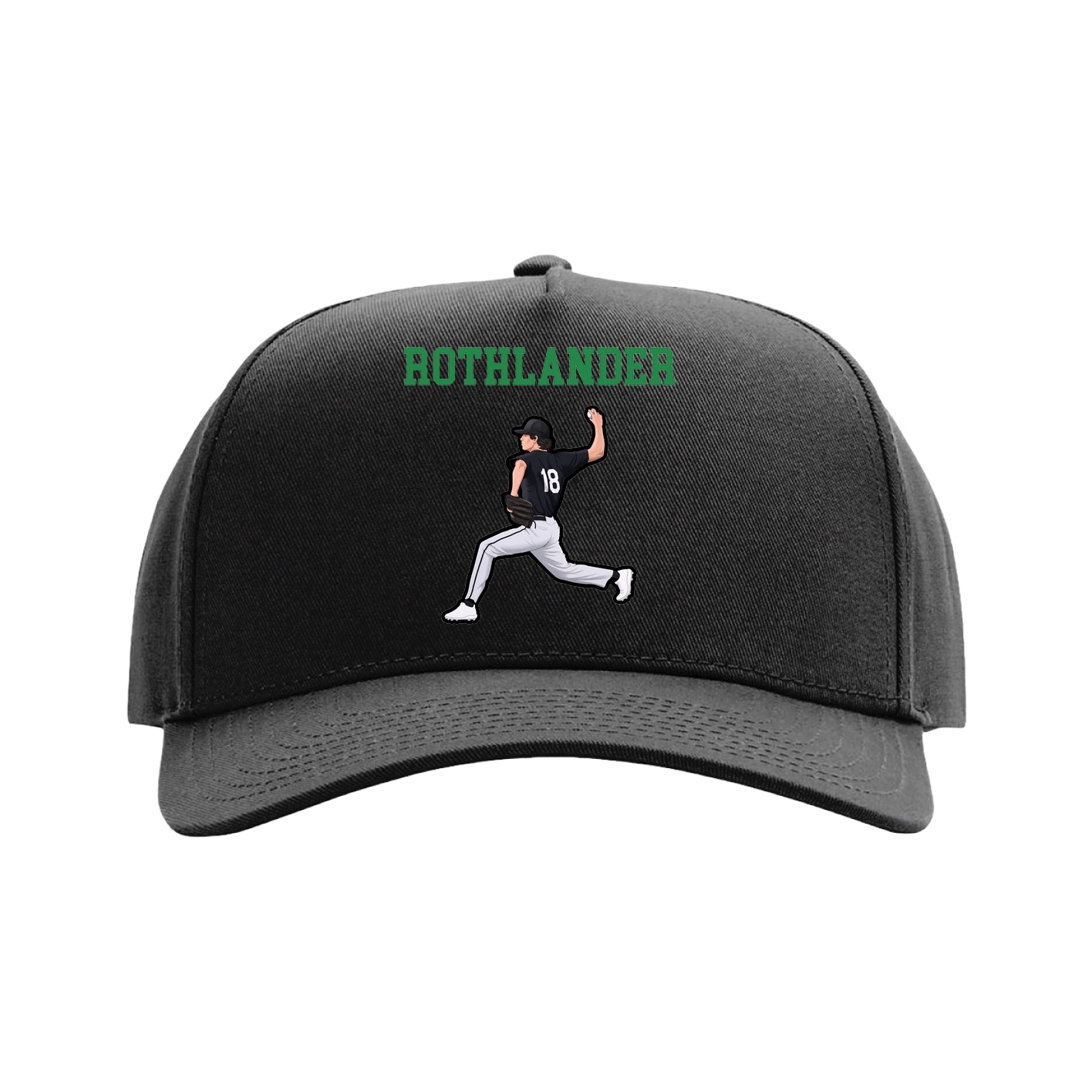 Full Fabric Five-Panel Champ Cap — Shirsey in Black