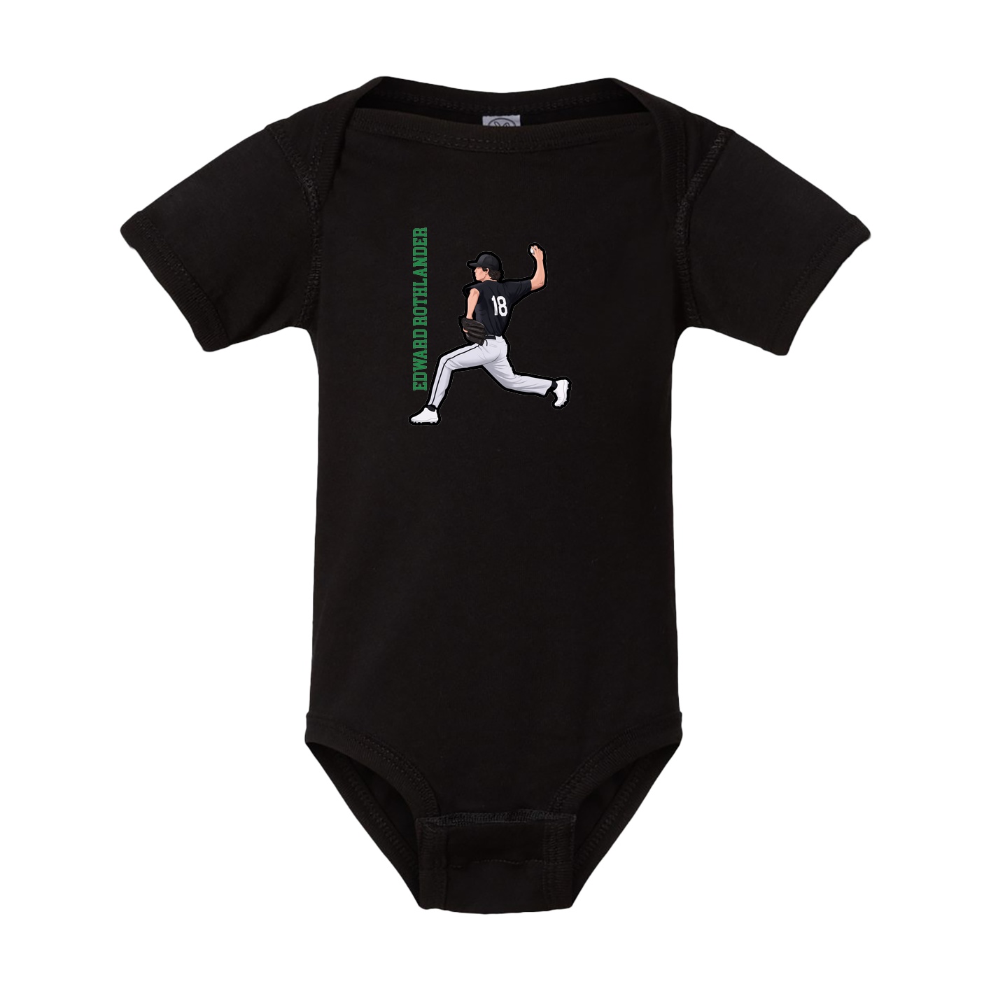 Baby Onesie — Name Vertical in Black