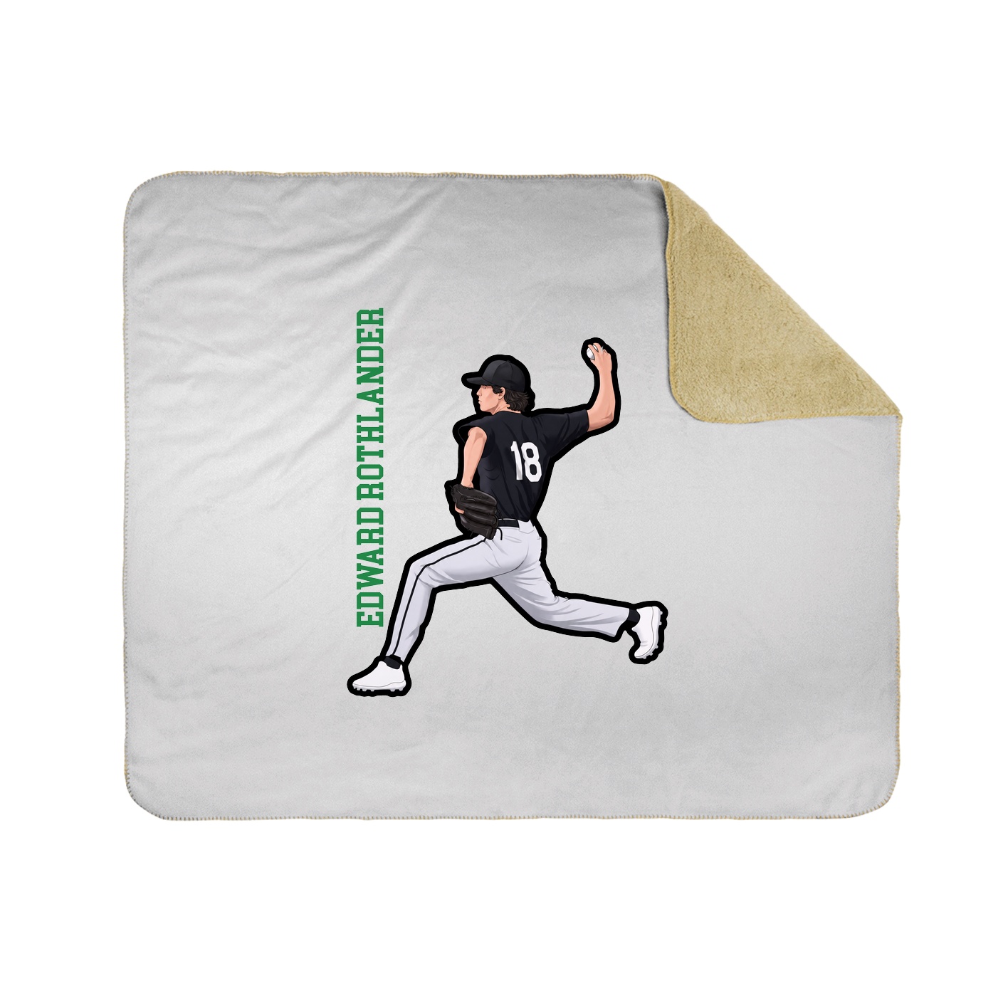 Throw Blanket — Name Vertical in White