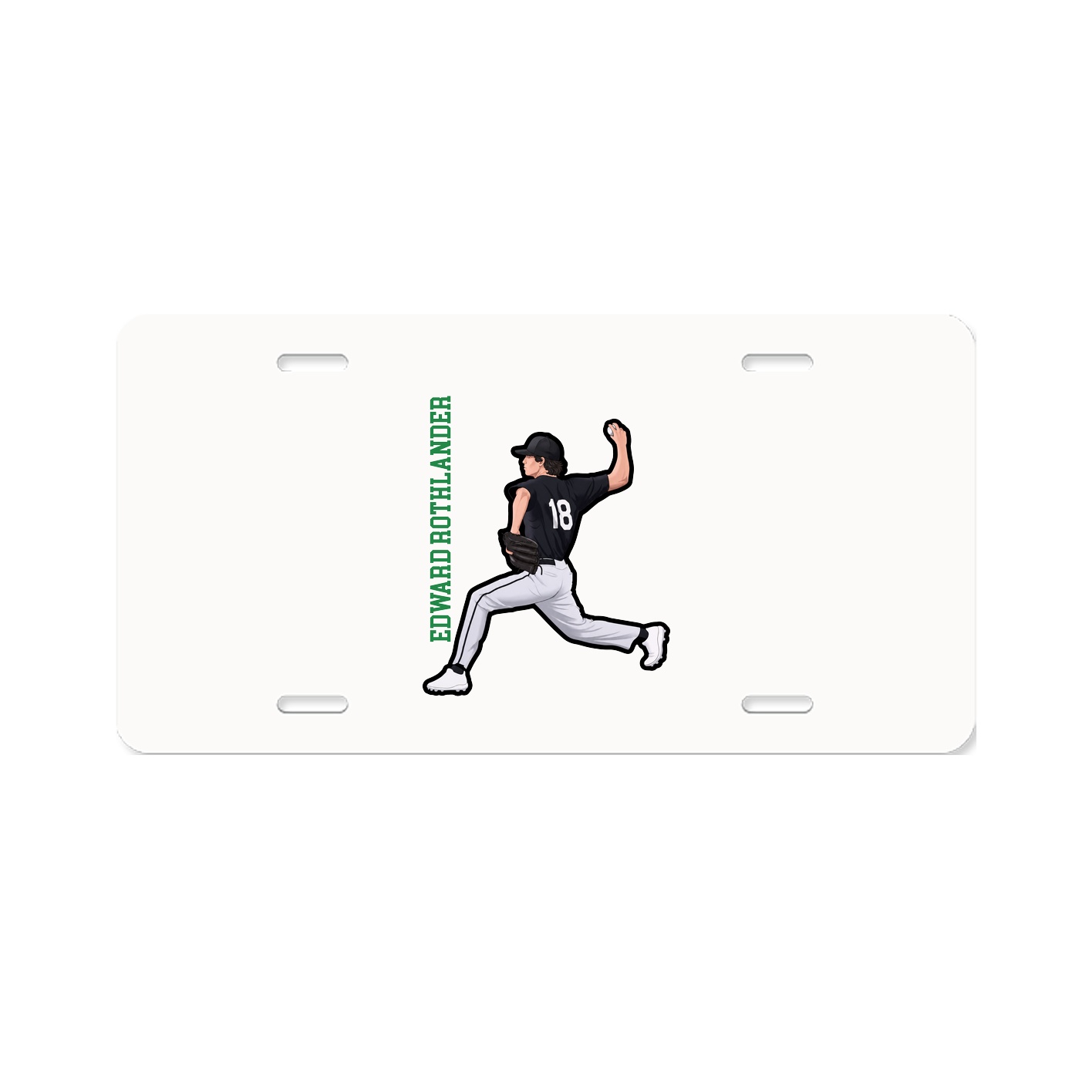License Plate — Name Vertical in Classic