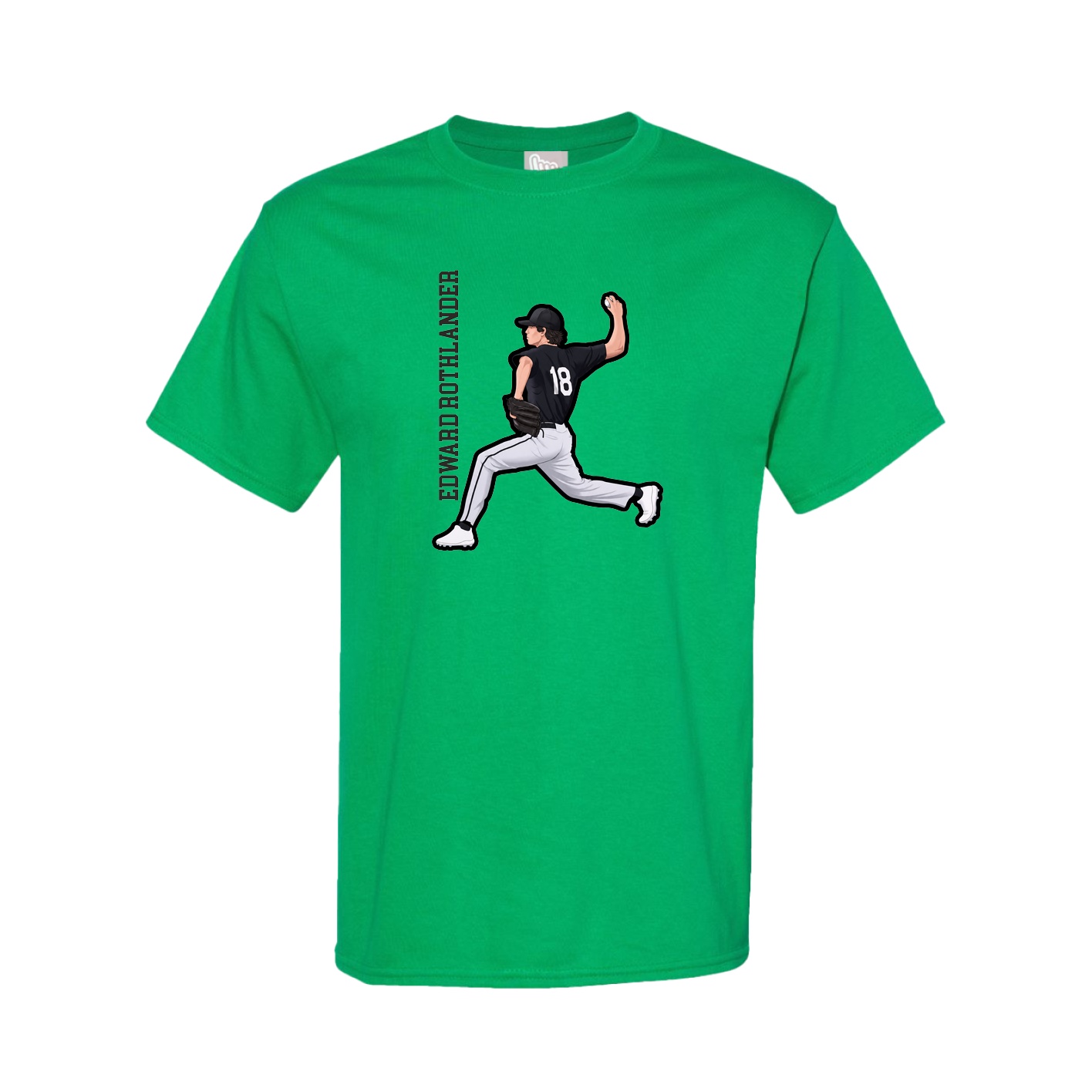 Tee — Name Vertical in Green