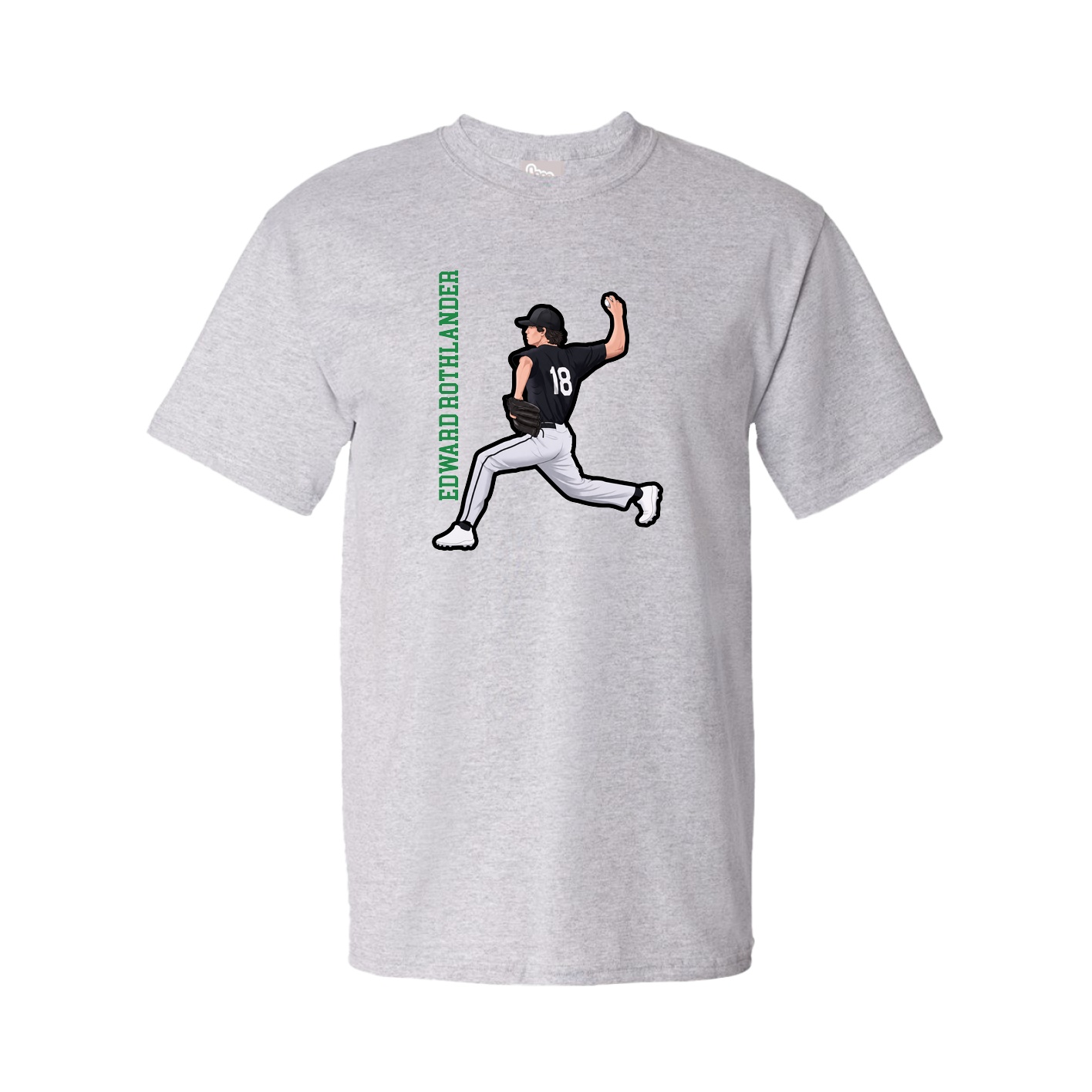 Tee — Name Vertical in Grey