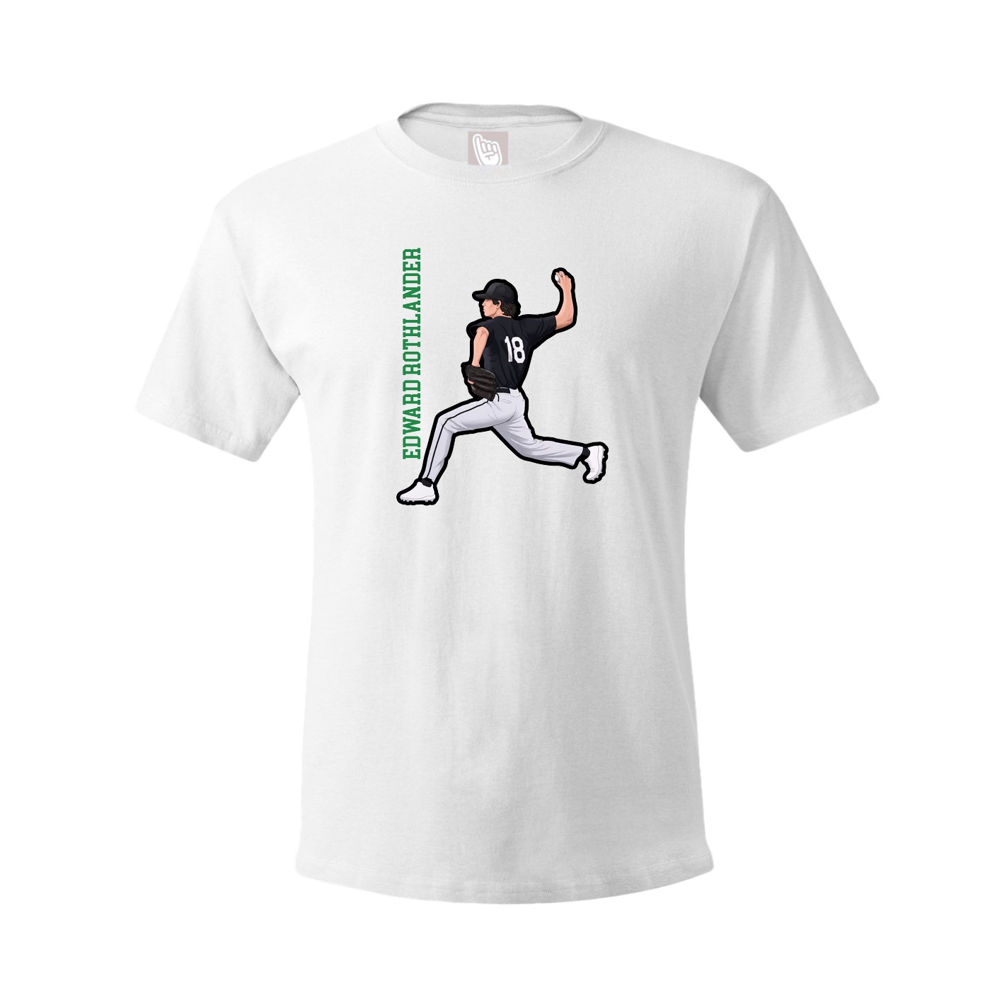 Youth Tee — Name Vertical in White