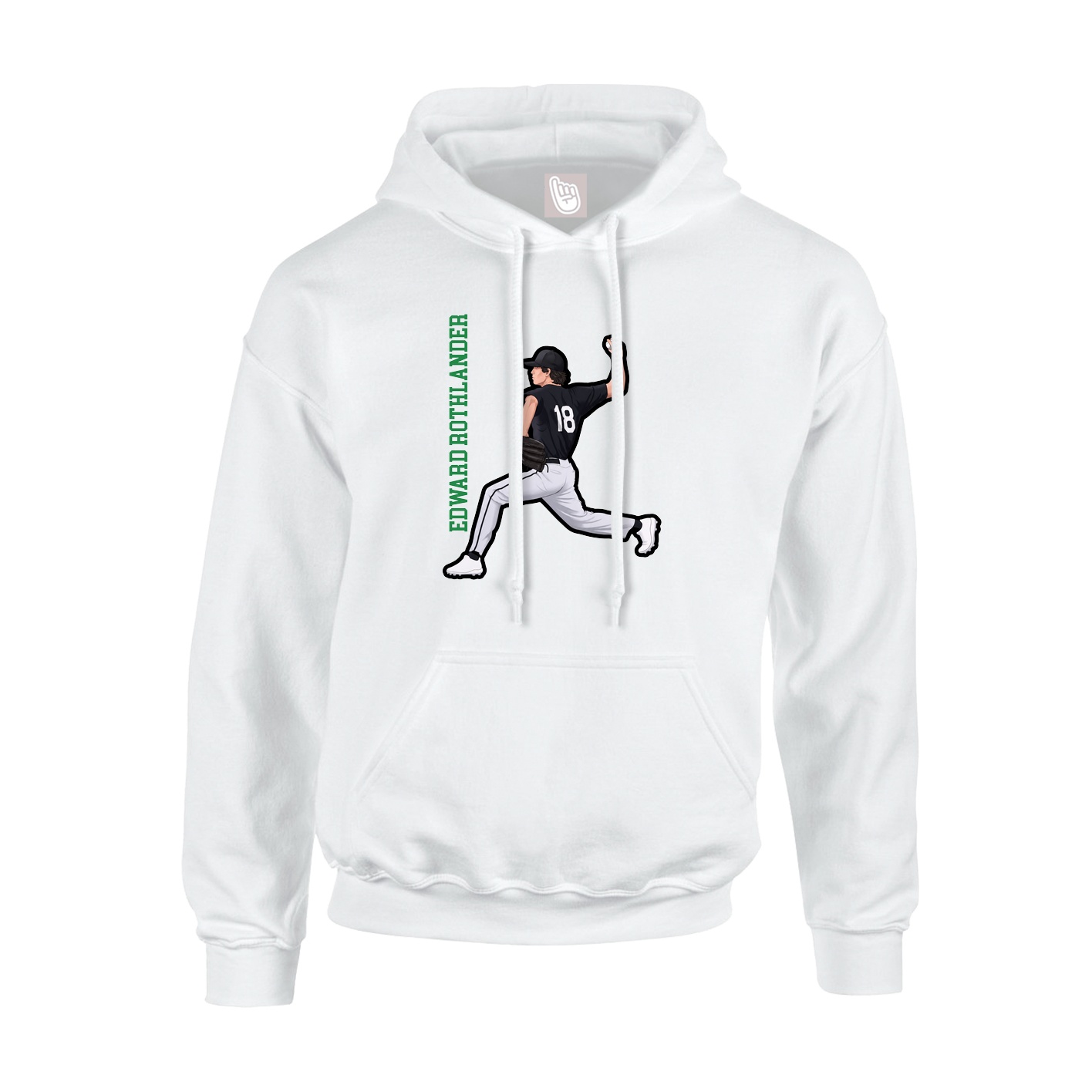 Youth Hoodie — Name Vertical in White