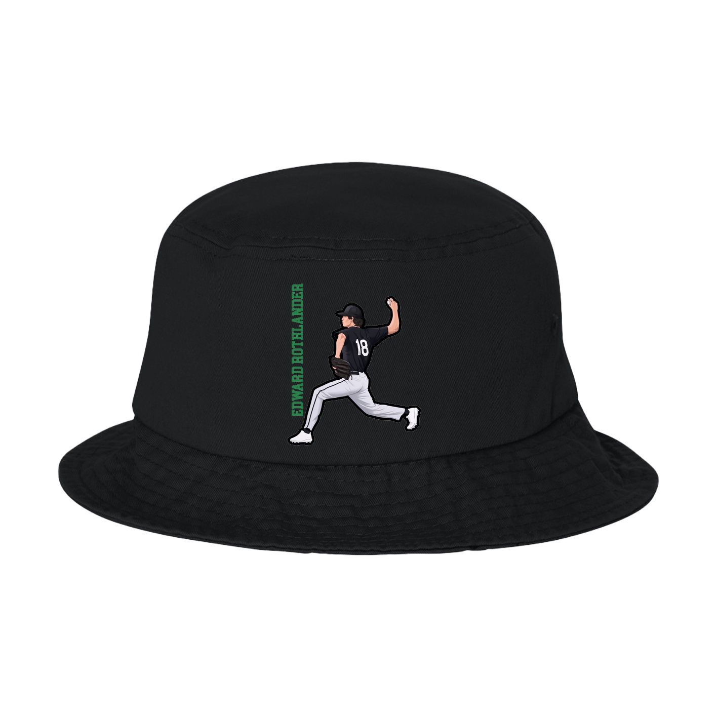 Bucket Cap — Name Vertical in Black