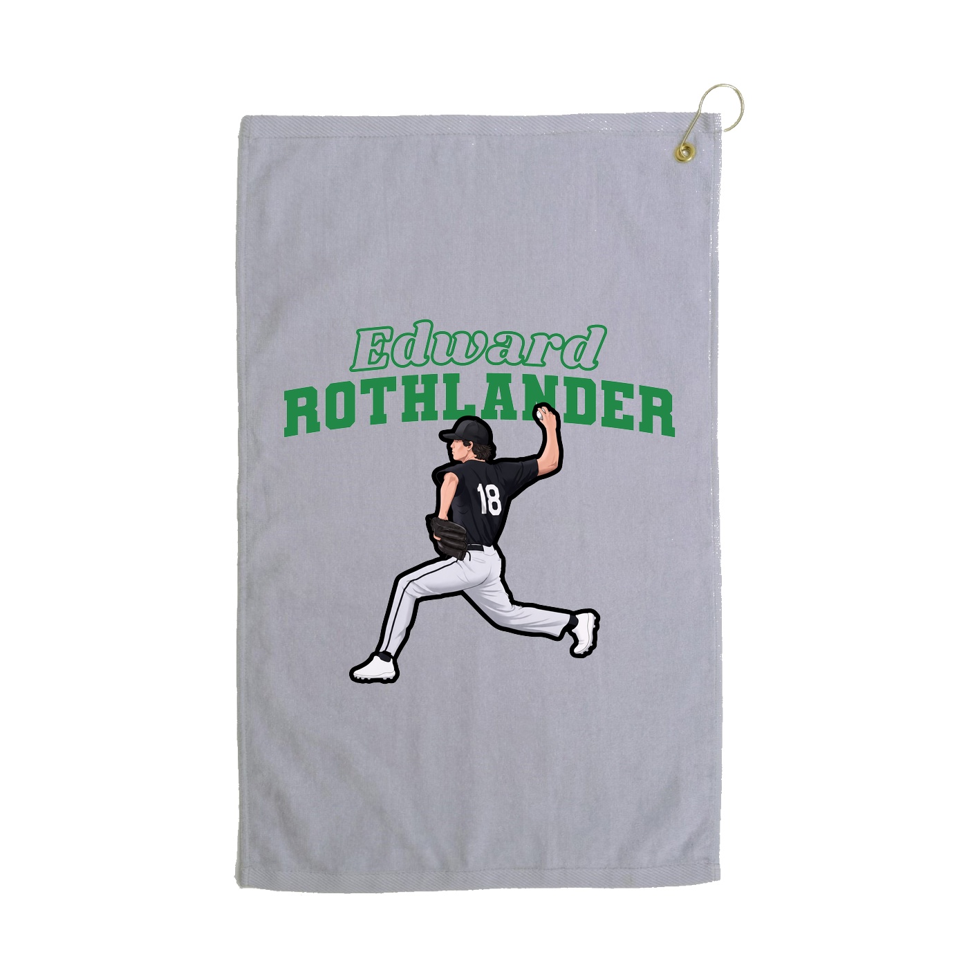 Golf Towel — Name Arch in Grey