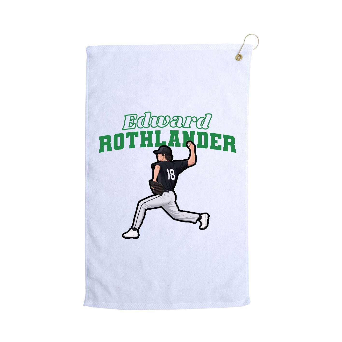 Golf Towel — Name Arch in White