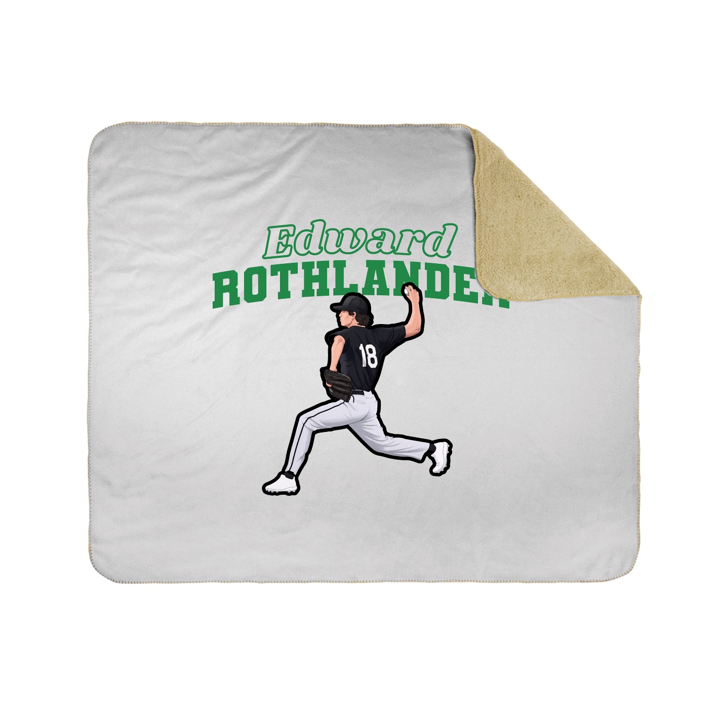 Throw Blanket — Name Arch in White