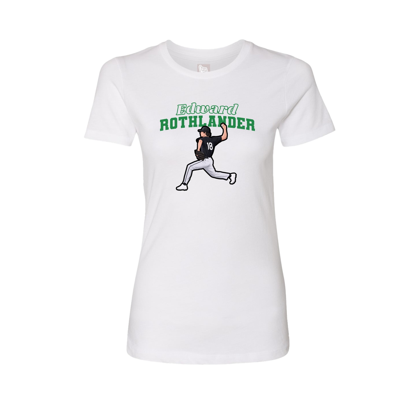 Fitted Women's Tee — Name Arch in White