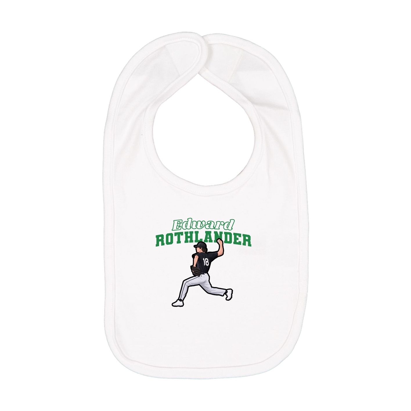 Infant Bib — Name Arch in White