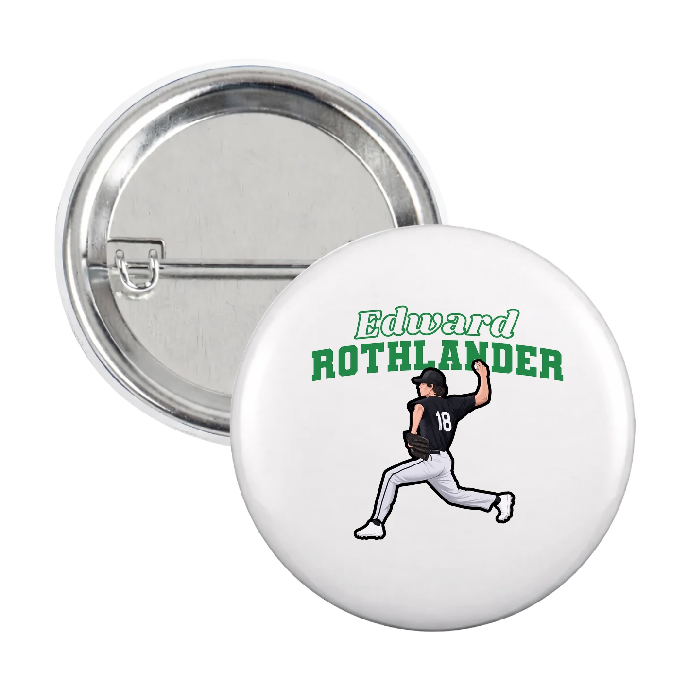 Game Day Button — Name Arch in White