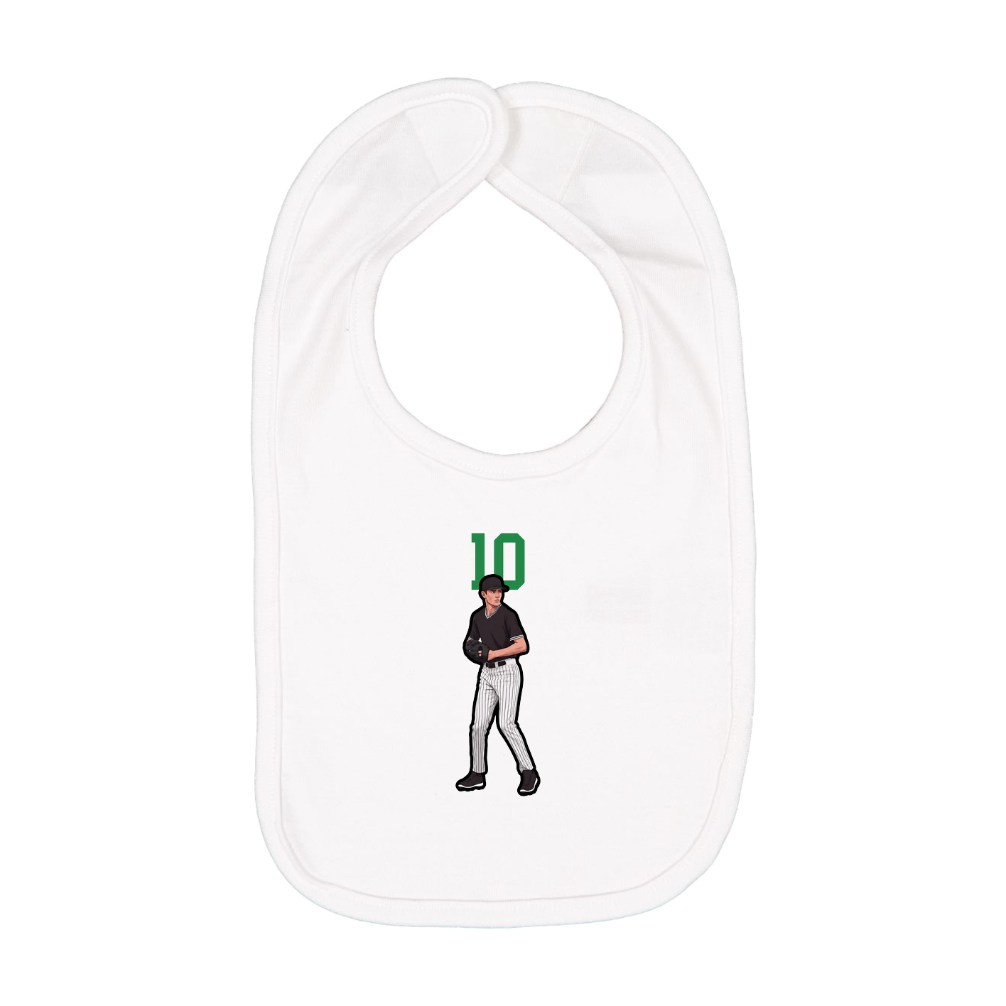 Infant Bib — Number Top in White