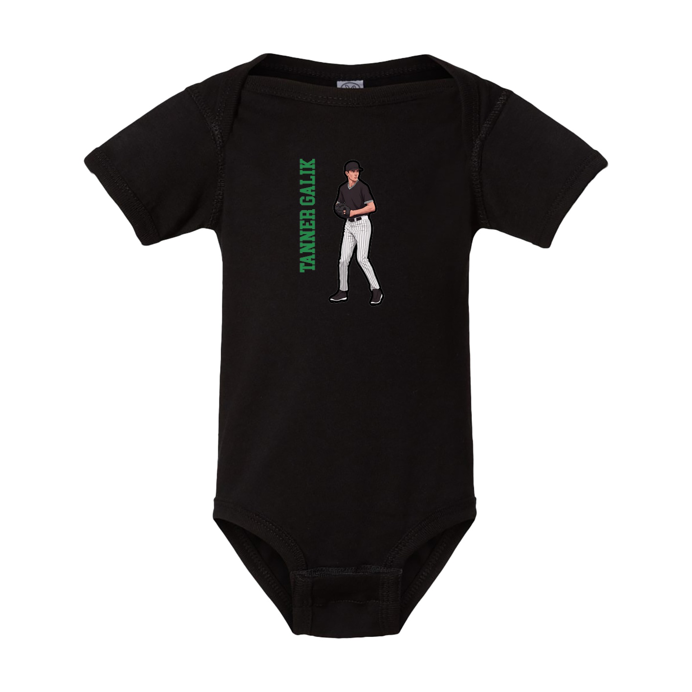 Baby Onesie — Name Vertical in Black