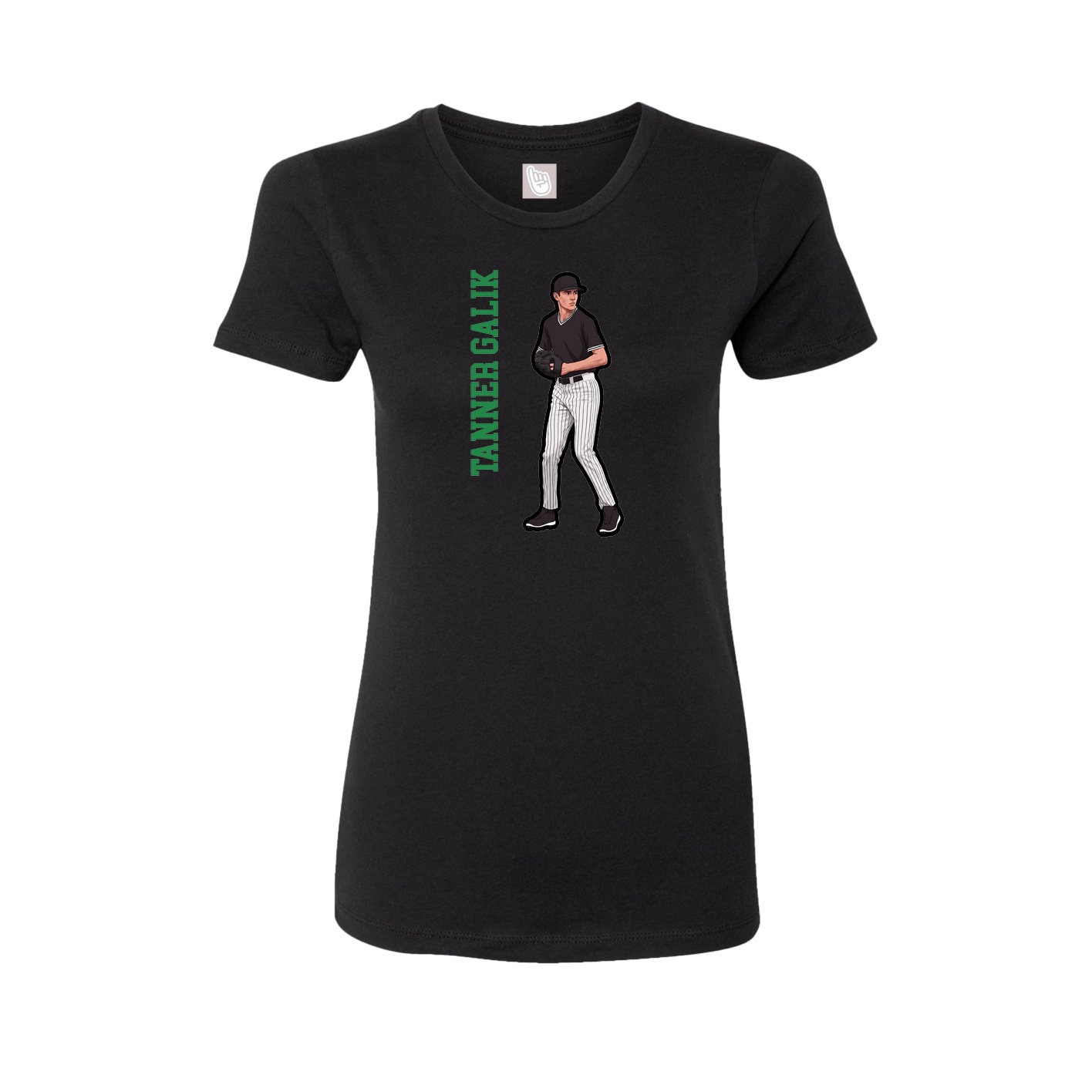 Fitted Women's Tee — Name Vertical in Black