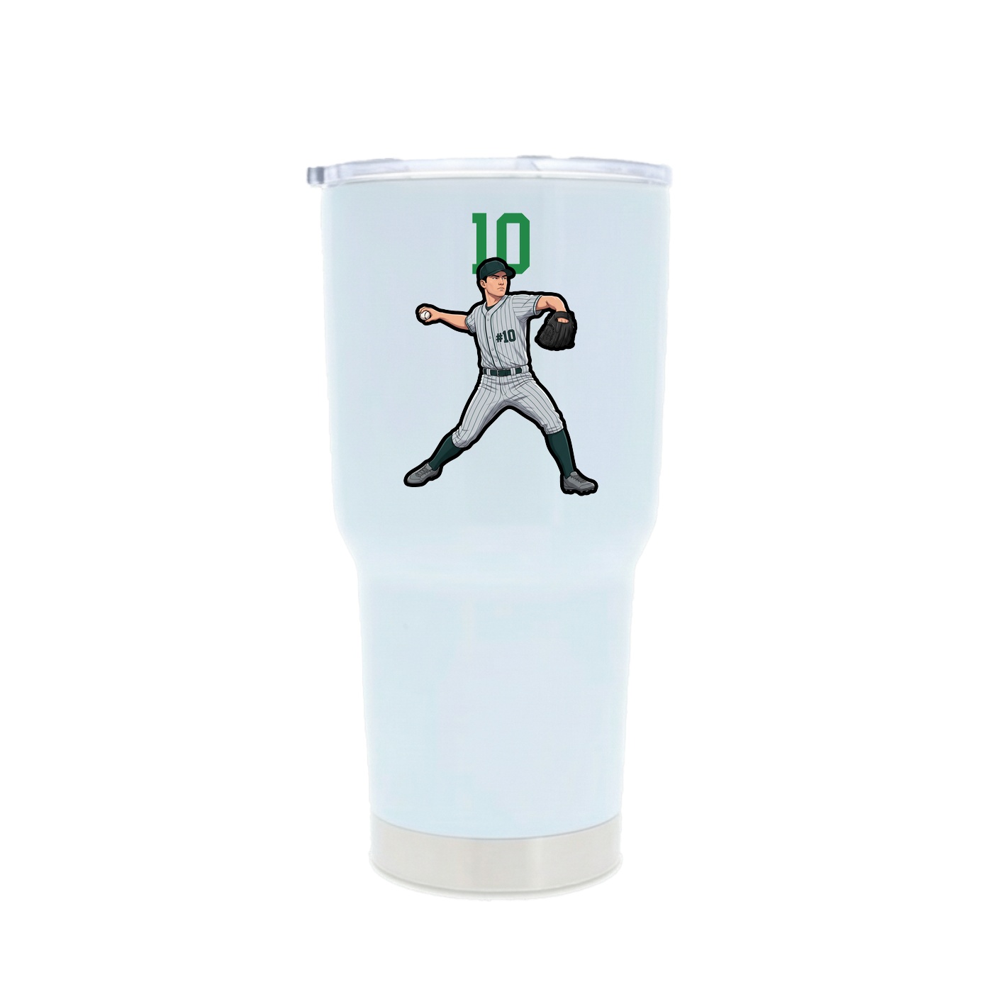 30oz Stainless Steel Tumbler — Number Top in White