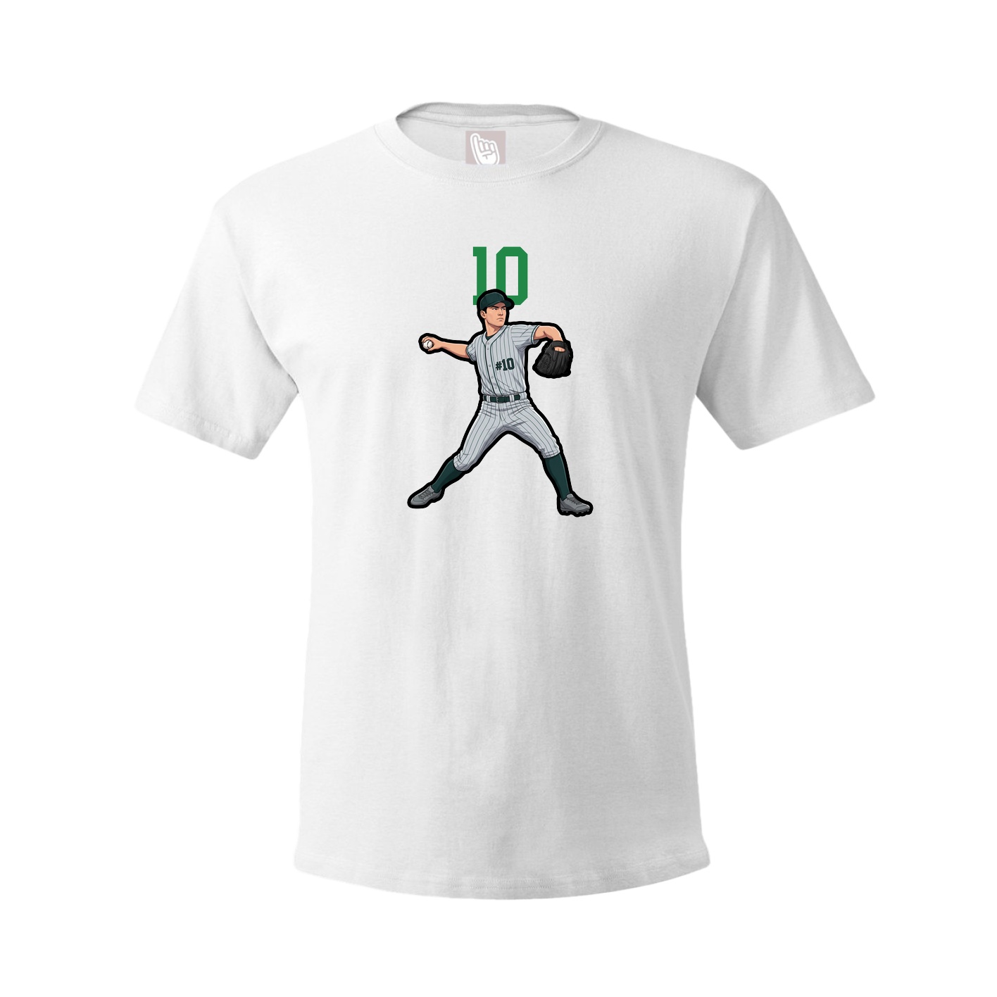 Youth Tee — Number Top in White