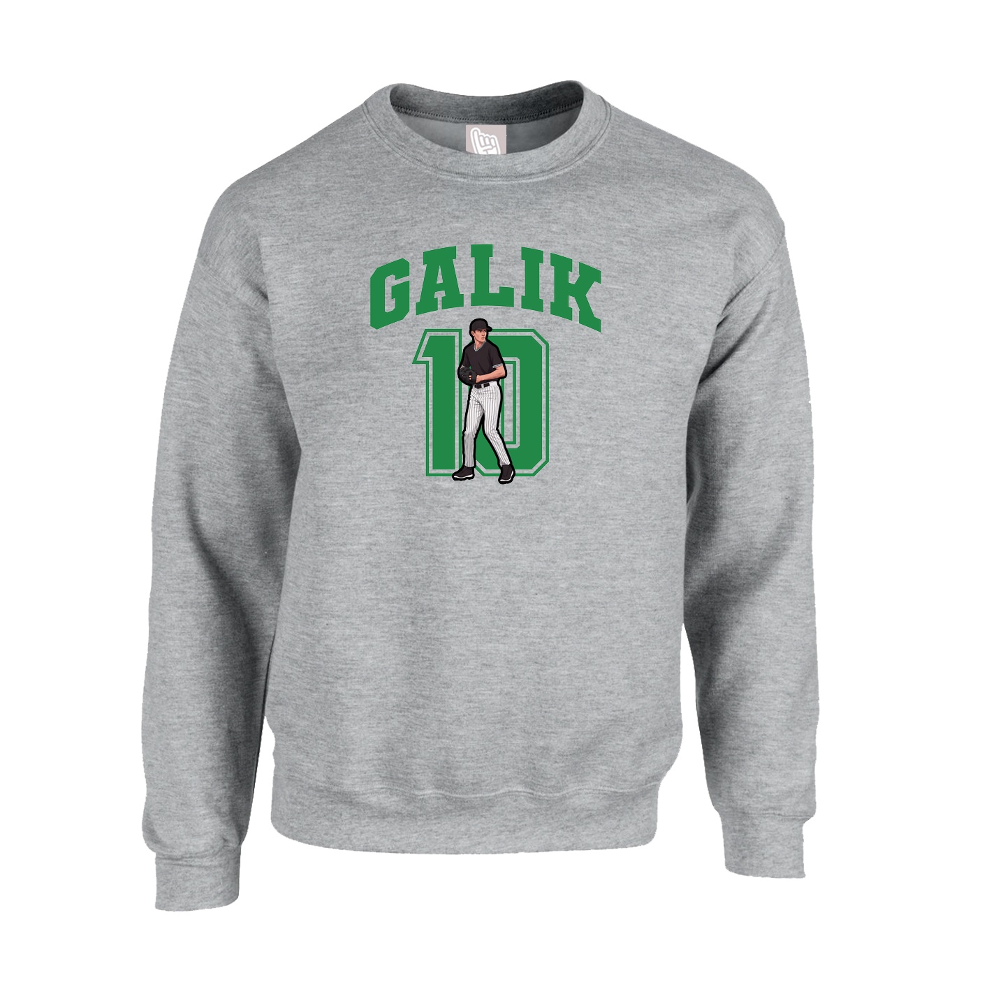 Fleece Crew — Number in Grey